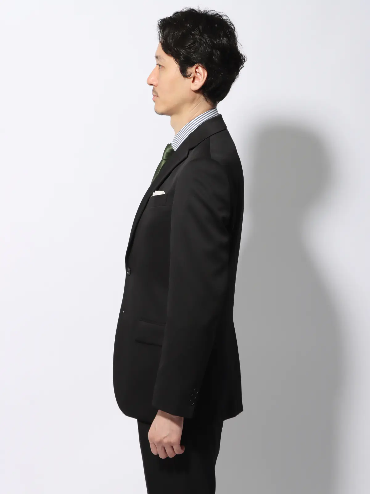 WEB限定/スーツ/ウォッシャブル/ストレッチ/2つボタン/無地/裾上げ済み ブラック 体型(DROP):スリム 8DROP(YA体),身長:165cm