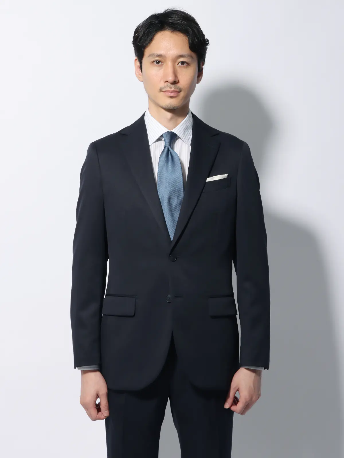 WEB限定/スーツ/ウォッシャブル/ストレッチ/2つボタン/無地/裾上げ済み ネイビー 体型(DROP):スリム 8DROP(YA体),身長:165cm