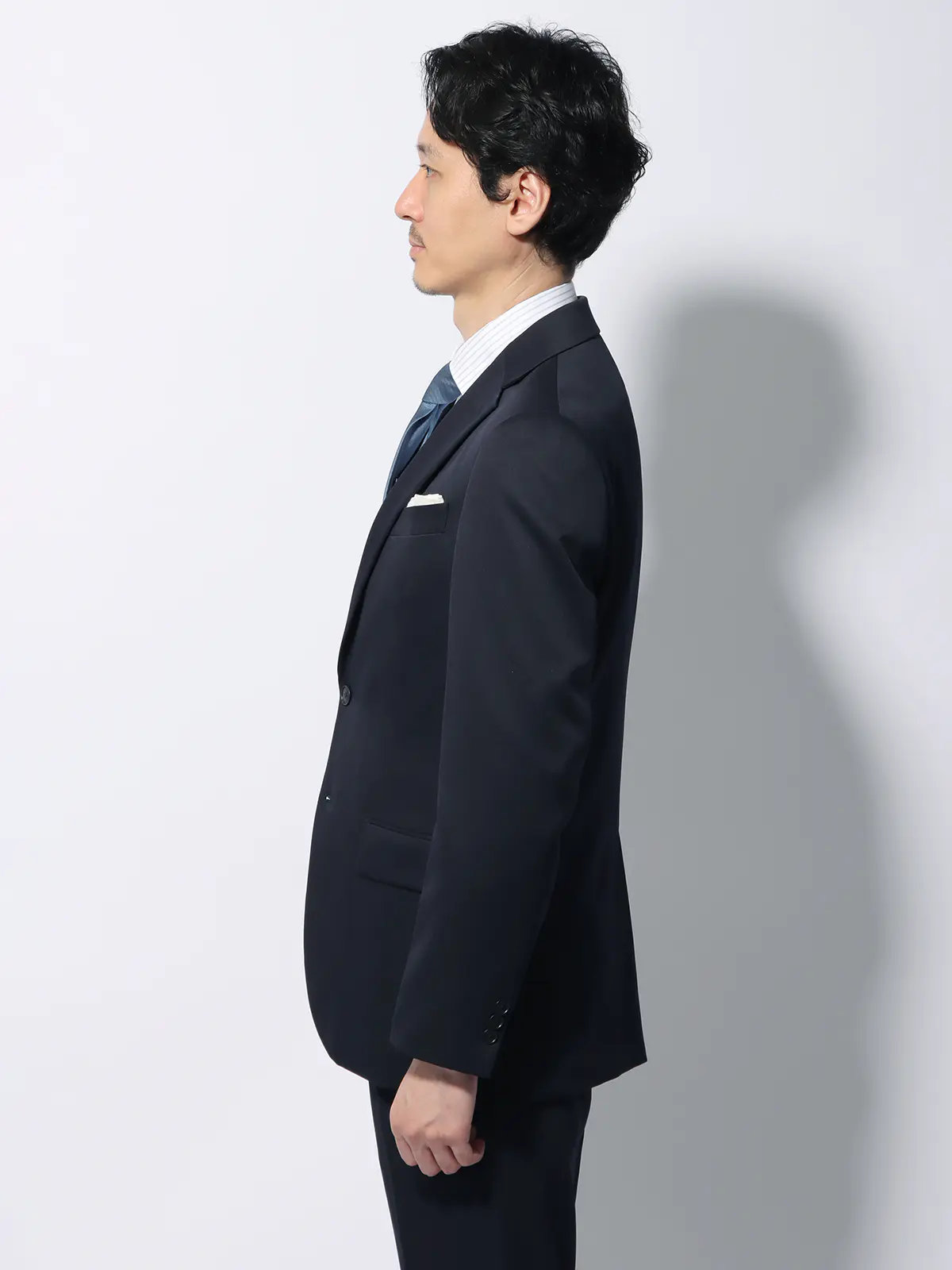 WEB限定/スーツ/ウォッシャブル/ストレッチ/2つボタン/無地/裾上げ済み ネイビー 体型(DROP):スリム 8DROP(YA体),身長:165cm