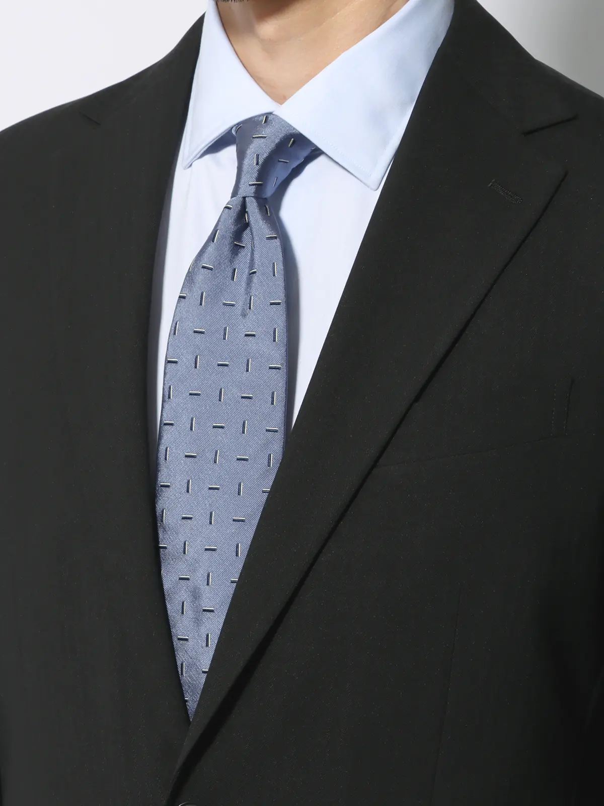 WEB限定/スーツ/ウォッシャブル/ストレッチ/2つボタン/ヘリンボーン/裾上げ済み ブラック 体型(DROP):普通 6DROP(A体),身長:165cm