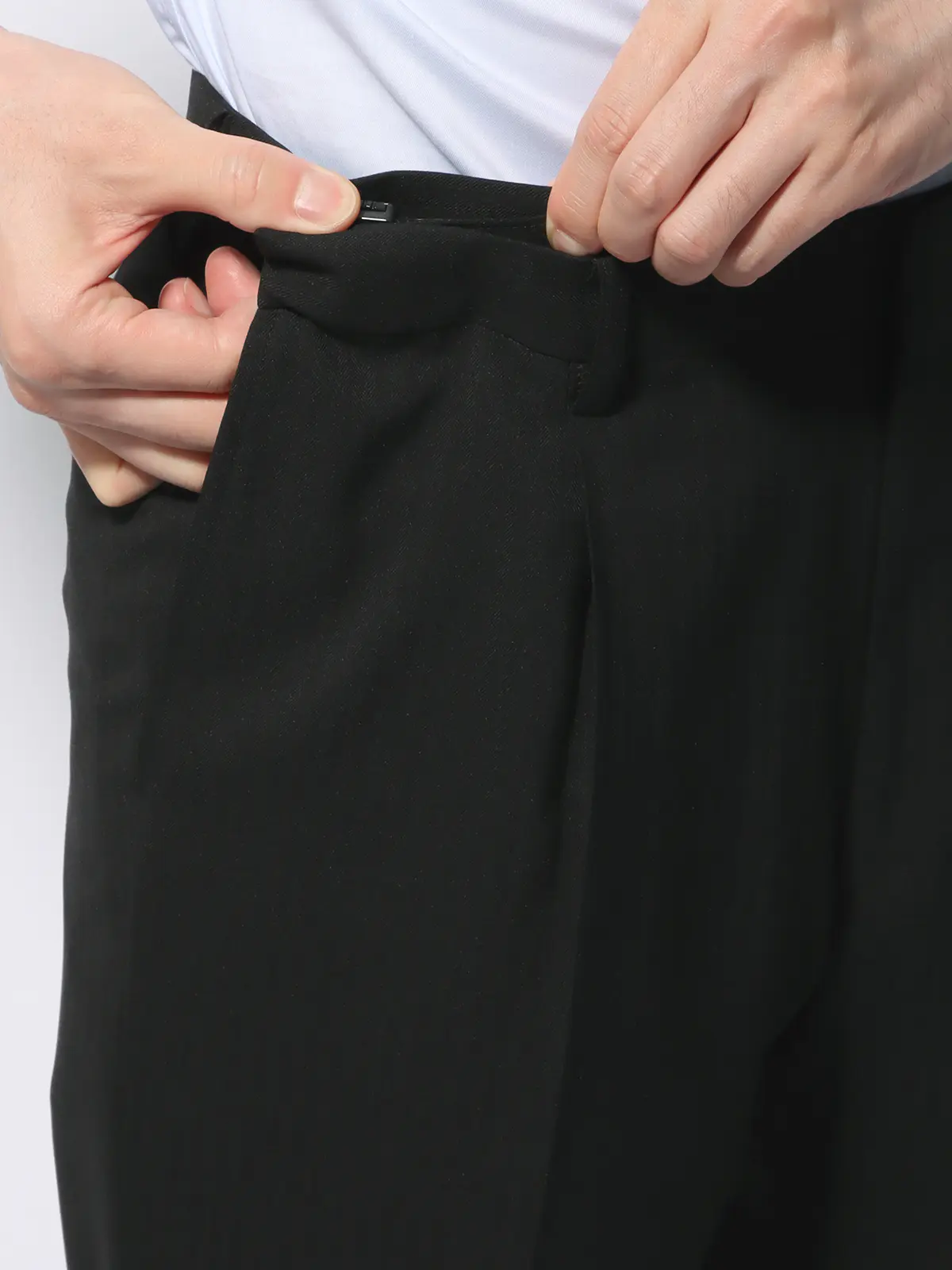 WEB限定/スーツ/ウォッシャブル/ストレッチ/2つボタン/ヘリンボーン/裾上げ済み ブラック 体型(DROP):普通 6DROP(A体),身長:165cm