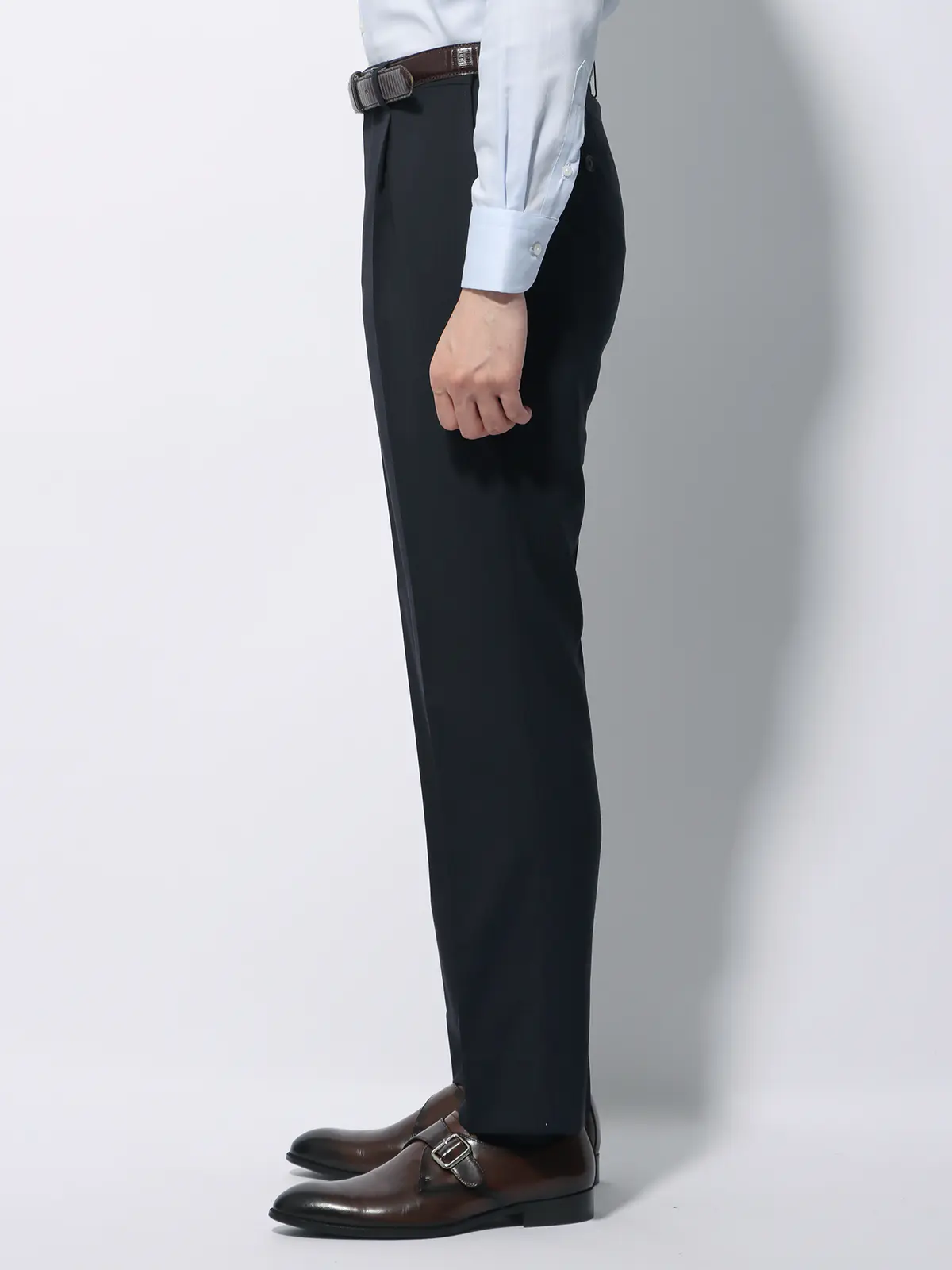 WEB限定/スーツ/ウォッシャブル/ストレッチ/2つボタン/ヘリンボーン/裾上げ済み ネイビー 体型(DROP):スリム 8DROP(YA体),身長:165cm