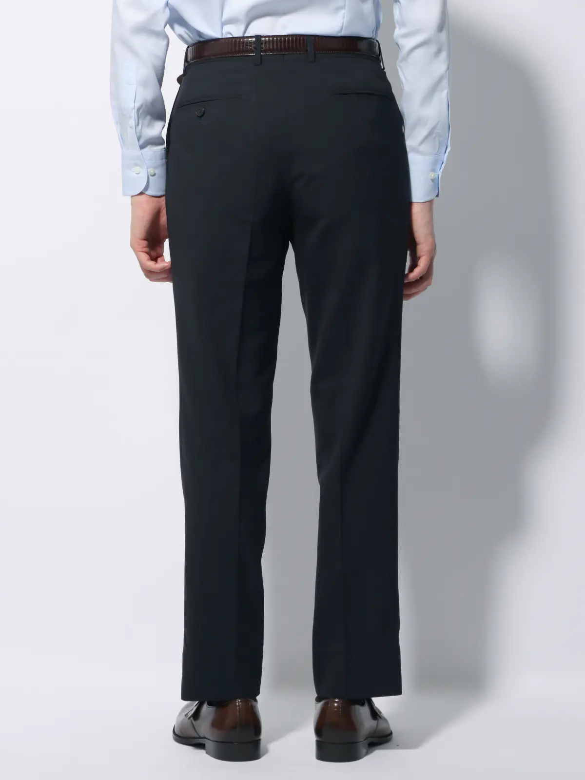 WEB限定/スーツ/ウォッシャブル/ストレッチ/2つボタン/ヘリンボーン/裾上げ済み ネイビー 体型(DROP):スリム 8DROP(YA体),身長:165cm