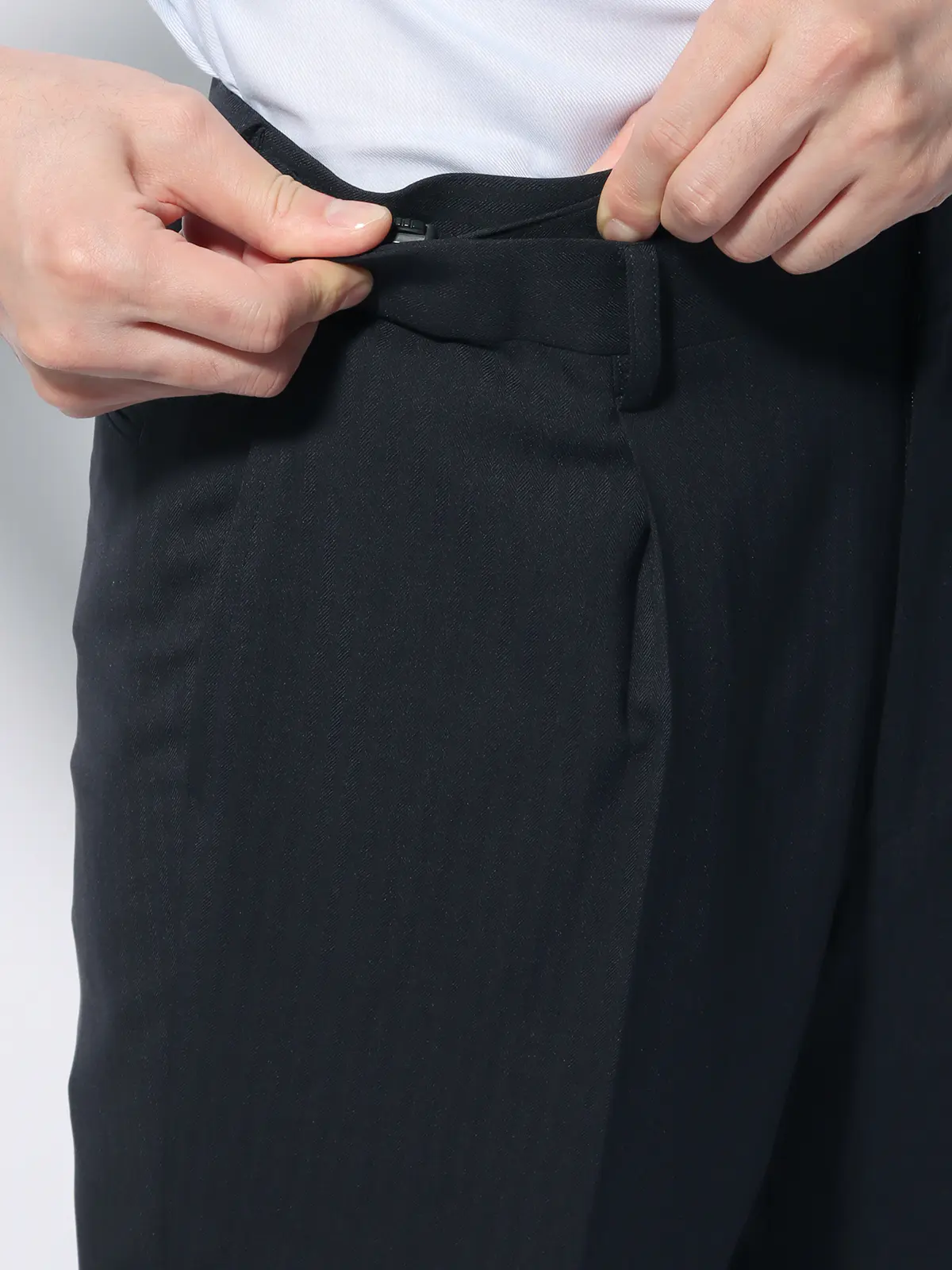 WEB限定/スーツ/ウォッシャブル/ストレッチ/2つボタン/ヘリンボーン/裾上げ済み ネイビー 体型(DROP):スリム 8DROP(YA体),身長:165cm