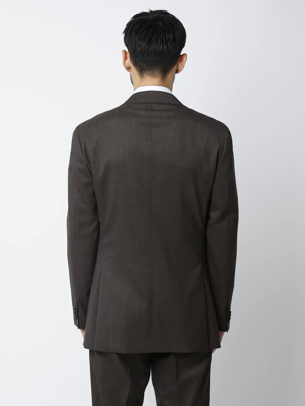 スーツ／2つボタン／HAND MADE／織柄／CH25 ブラウン 体型（DROP):ややがっしり　4DROP(AB体),身長:185cm