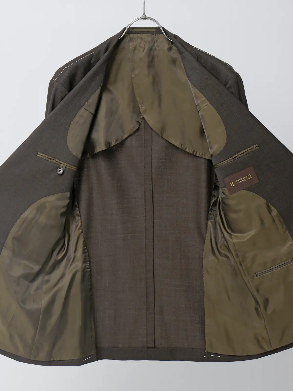 スーツ／2つボタン／HAND MADE／織柄／CH25 ブラウン 体型（DROP):ややがっしり　4DROP(AB体),身長:185cm