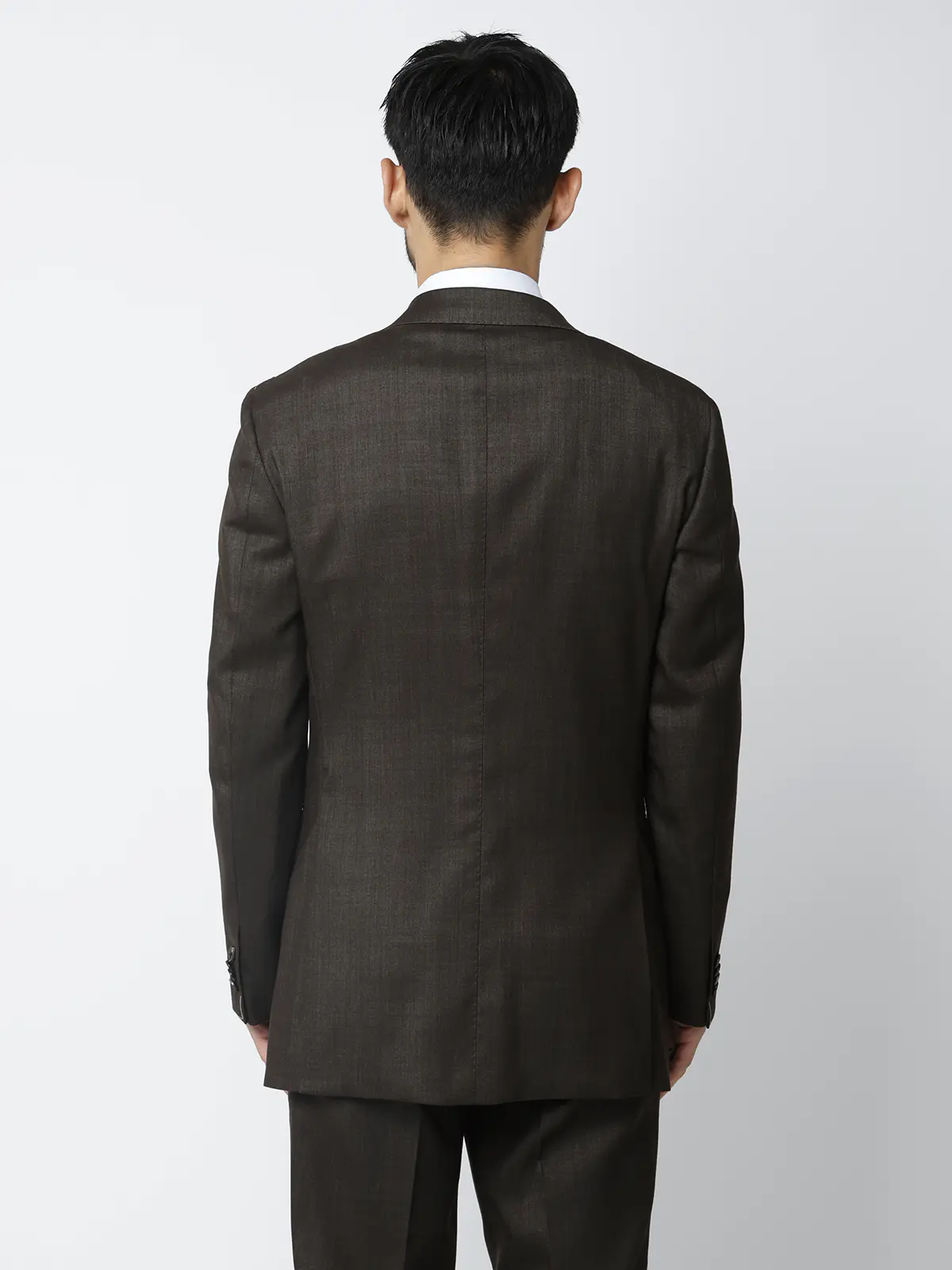 スーツ／ストレッチ／2つボタン／HAND MADE／織柄／CH25 ブラウン 体型（DROP):普通　6DROP(A体),身長:170cm
