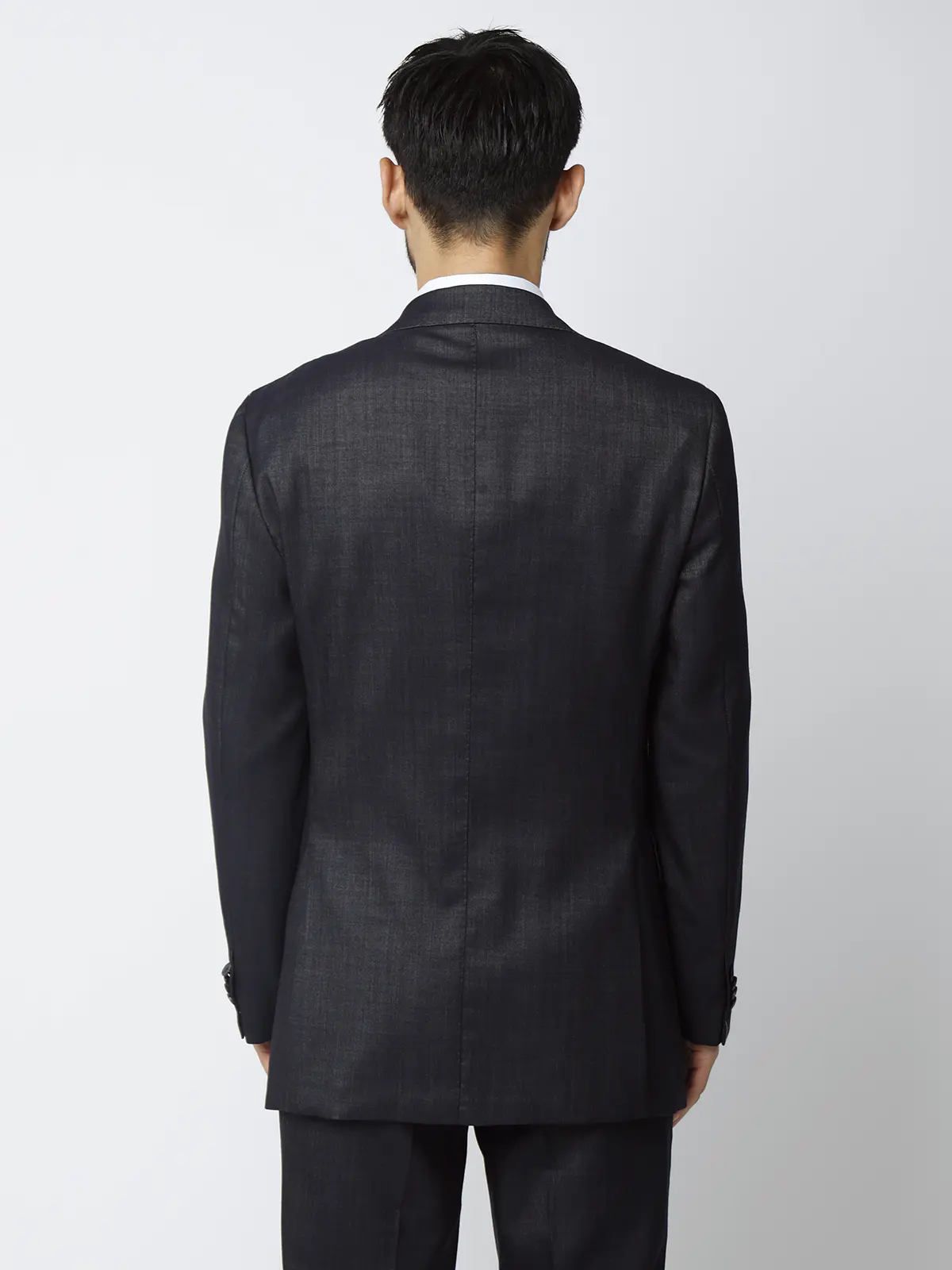 スーツ／ストレッチ／2つボタン／HAND MADE／織柄／CH25 ネイビー 体型（DROP):ややがっしり　4DROP(AB体),身長:185cm