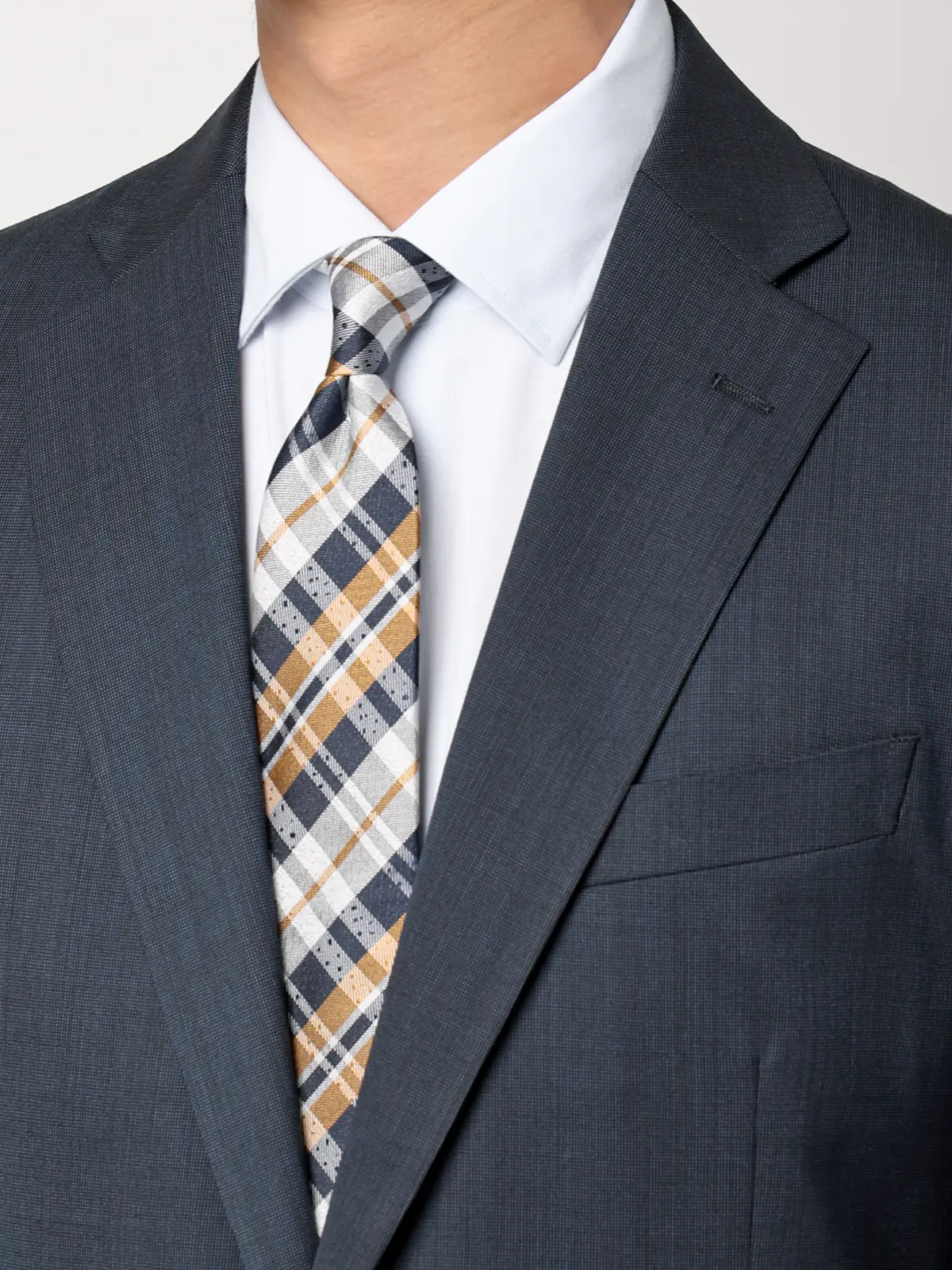 スーツ／ウォッシャブル／2つボタン／Premium Wool Blend／ピンヘッド／CH25 ブルー 体型（DROP):スリム　8DROP(YA体),身長:160cm