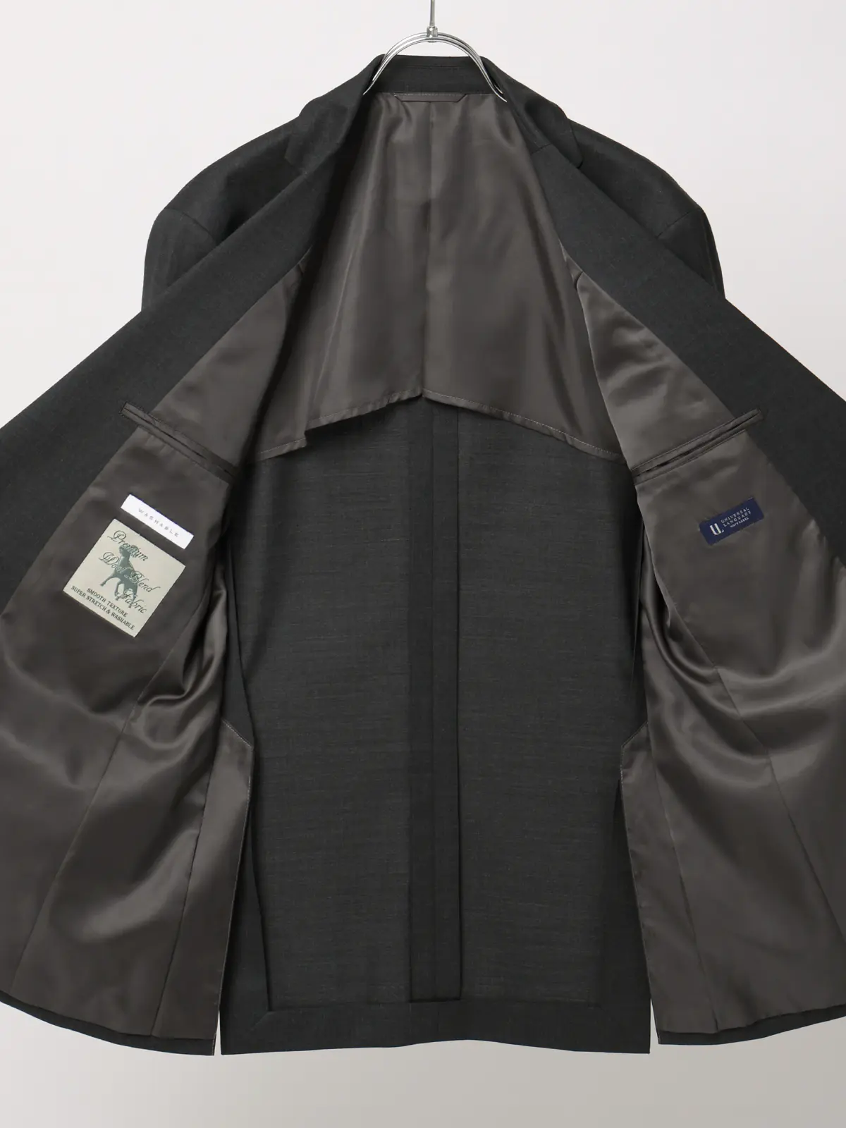 スーツ／ウォッシャブル／2つボタン／Premium Wool Blend／無地／CH25 チャコール 体型（DROP):スリム　8DROP(YA体),身長:160cm