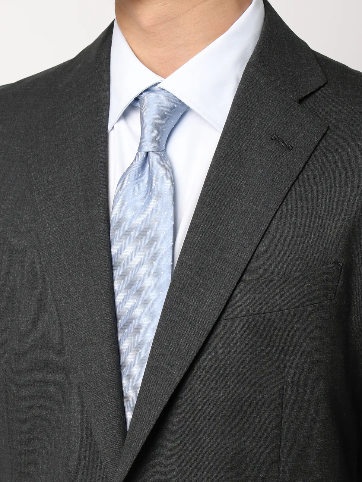 スーツ／ウォッシャブル／2つボタン／Premium Wool Blend／無地／CH25 チャコール 体型（DROP):スリム　8DROP(YA体),身長:160cm