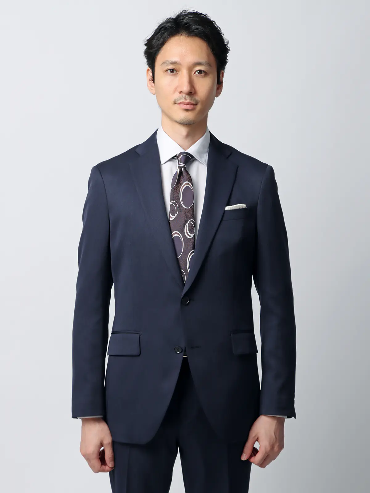 WEB限定／スーツ／ウォッシャブル／ストレッチ／2つボタン／マイクロパターン／CH27 ネイビー 体型（DROP):スリム　8DROP(YA体),身長:160cm