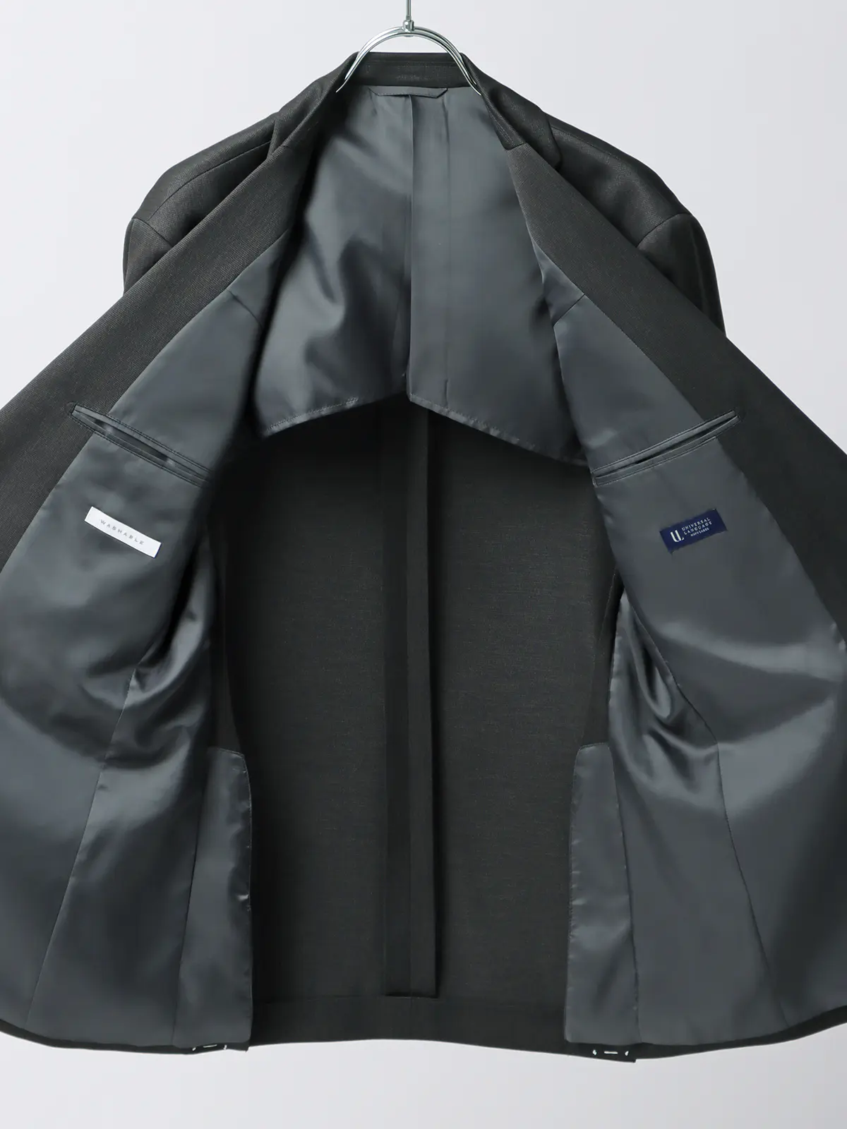 WEB限定／スーツ／ウォッシャブル／ストレッチ／2つボタン／マイクロパターン／CH27 グレー 体型（DROP):スリム　8DROP(YA体),身長:160cm