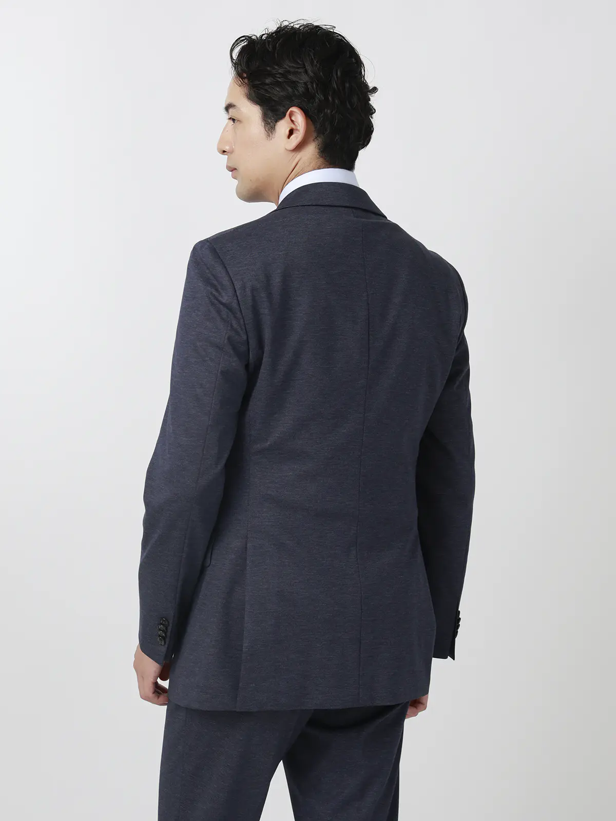 伸びるスーツ～Jersey～／ウォッシャブル／ストレッチ／2つボタン／織柄／CH25 ブルー 体型（DROP):スリム　8DROP(YA体),身長:160cm