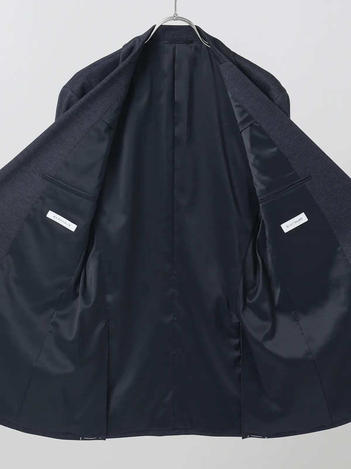 伸びるスーツ～Jersey～／ウォッシャブル／ストレッチ／2つボタン／織柄／CH25 ブルー 体型（DROP):スリム　8DROP(YA体),身長:160cm