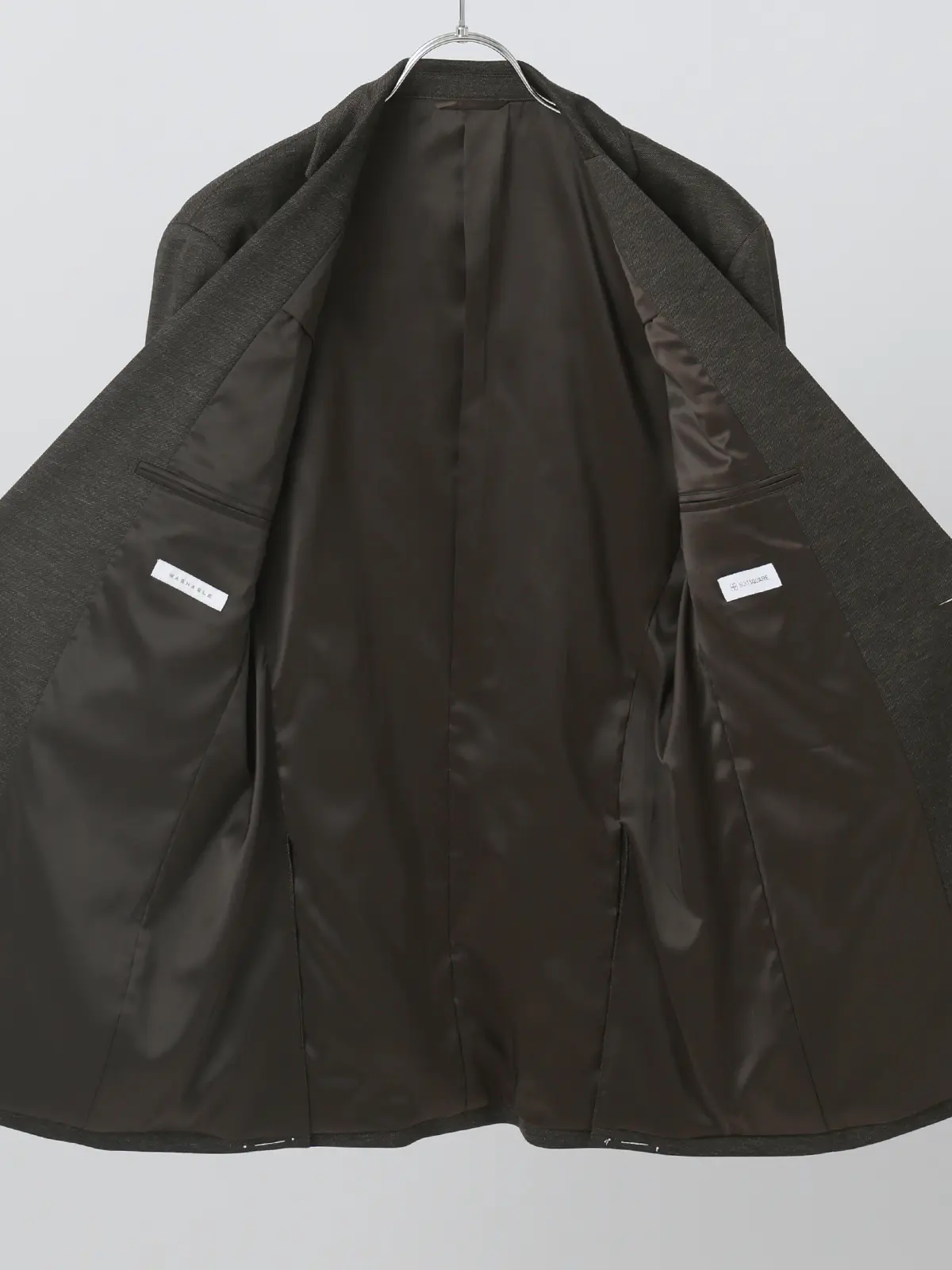 伸びるスーツ~Jersey~/ウォッシャブル/ストレッチ/2つボタン/織柄/CH25 ブラウン 体型(DROP):スリム 8DROP(YA体),身長:170cm