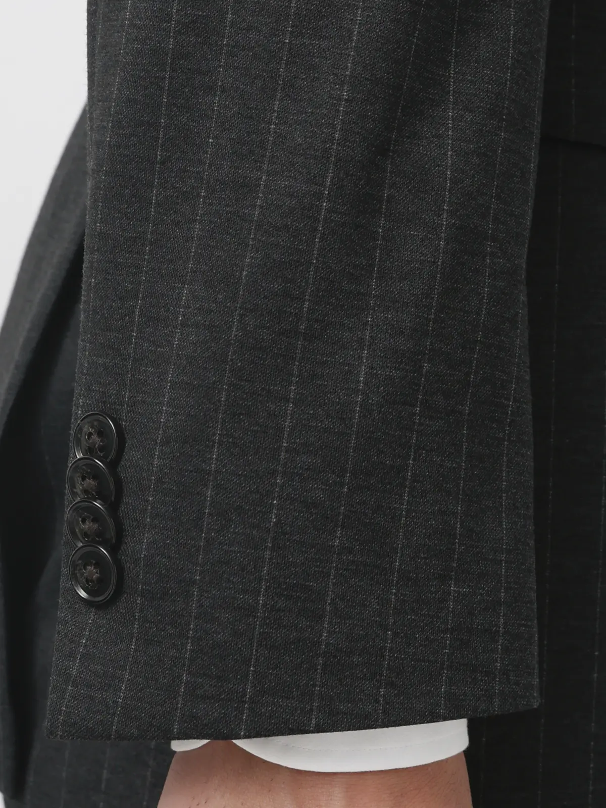 伸びるスーツ~Jersey~/ウォッシャブル/ストレッチ/2つボタン/ペンシルストライプ/CH25 グレー 体型(DROP):スリム 8DROP(YA体),身長:160cm