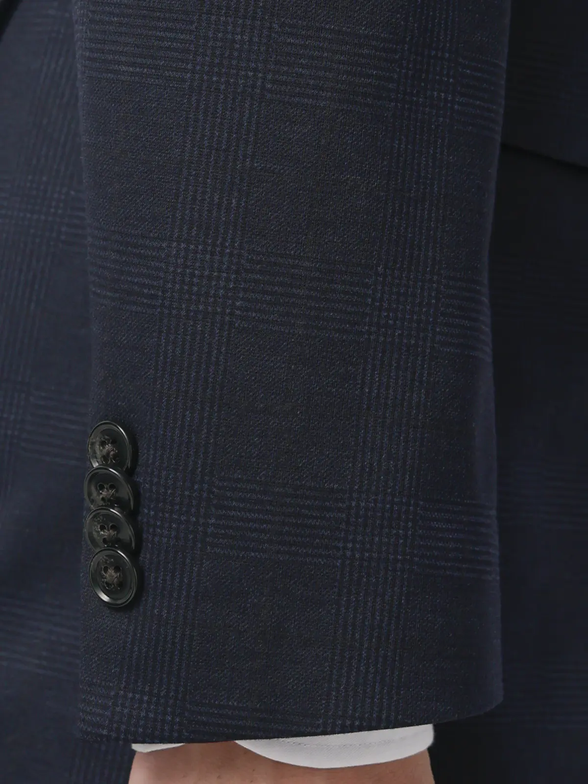 伸びるスーツ～Jersey～／ウォッシャブル／ストレッチ／2つボタン／グレンチェック／CH25 ネイビー 体型（DROP):スリム　8DROP(YA体),身長:160cm