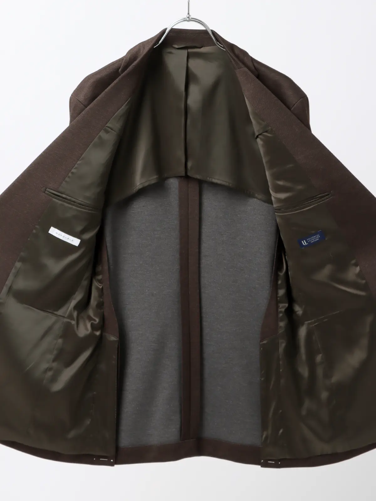 伸びるスーツ～Jersey～／ウォッシャブル／ストレッチ／2つボタン／無地／CH27 ブラウン 体型（DROP):普通　6DROP(A体),身長:160cm