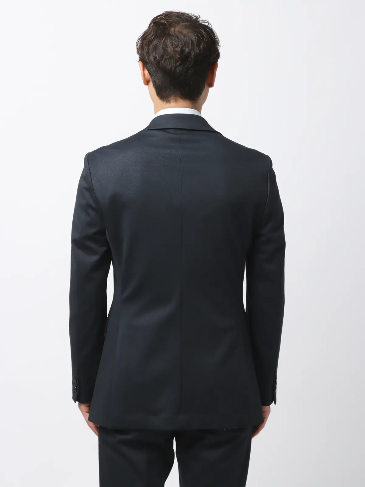 伸びるスーツ～Jersey～／ウォッシャブル／ストレッチ／2つボタン／無地／CH27 ネイビー 体型（DROP):普通　6DROP(A体),身長:185cm