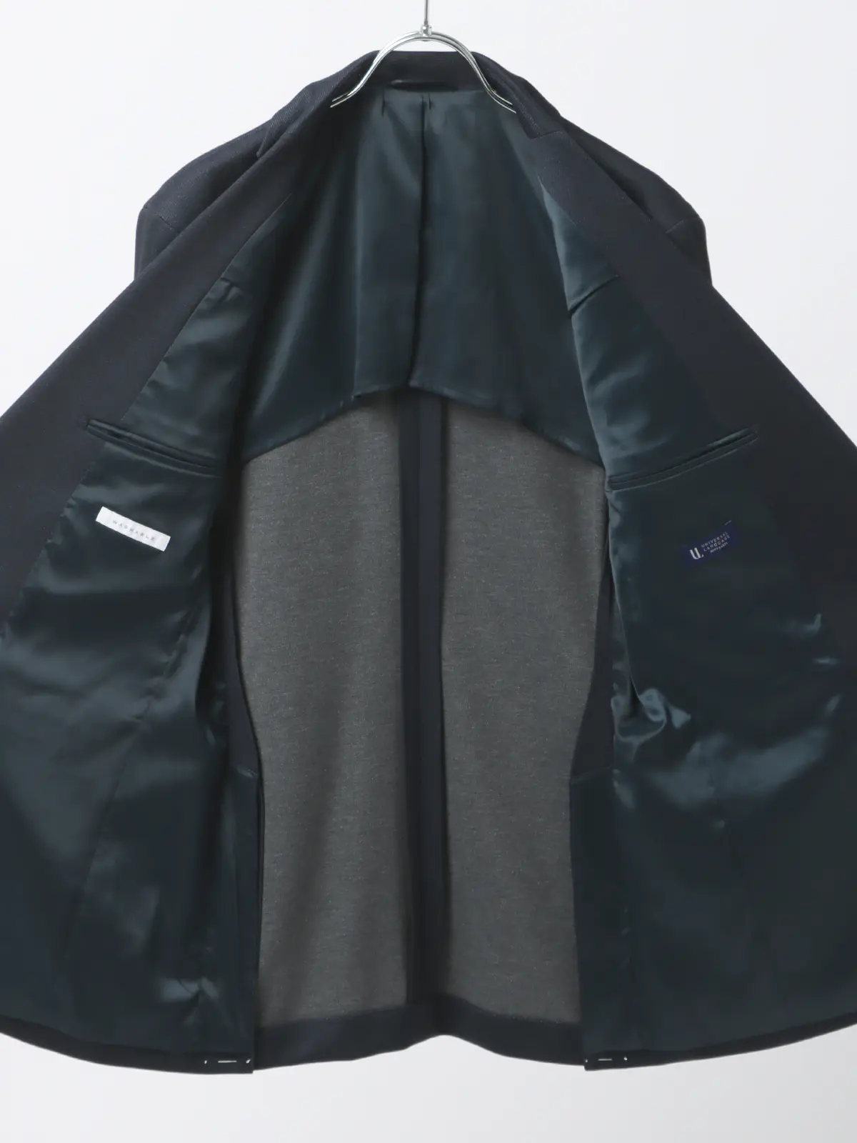 伸びるスーツ～Jersey～／ウォッシャブル／ストレッチ／2つボタン／無地／CH27 ネイビー 体型（DROP):普通　6DROP(A体),身長:185cm