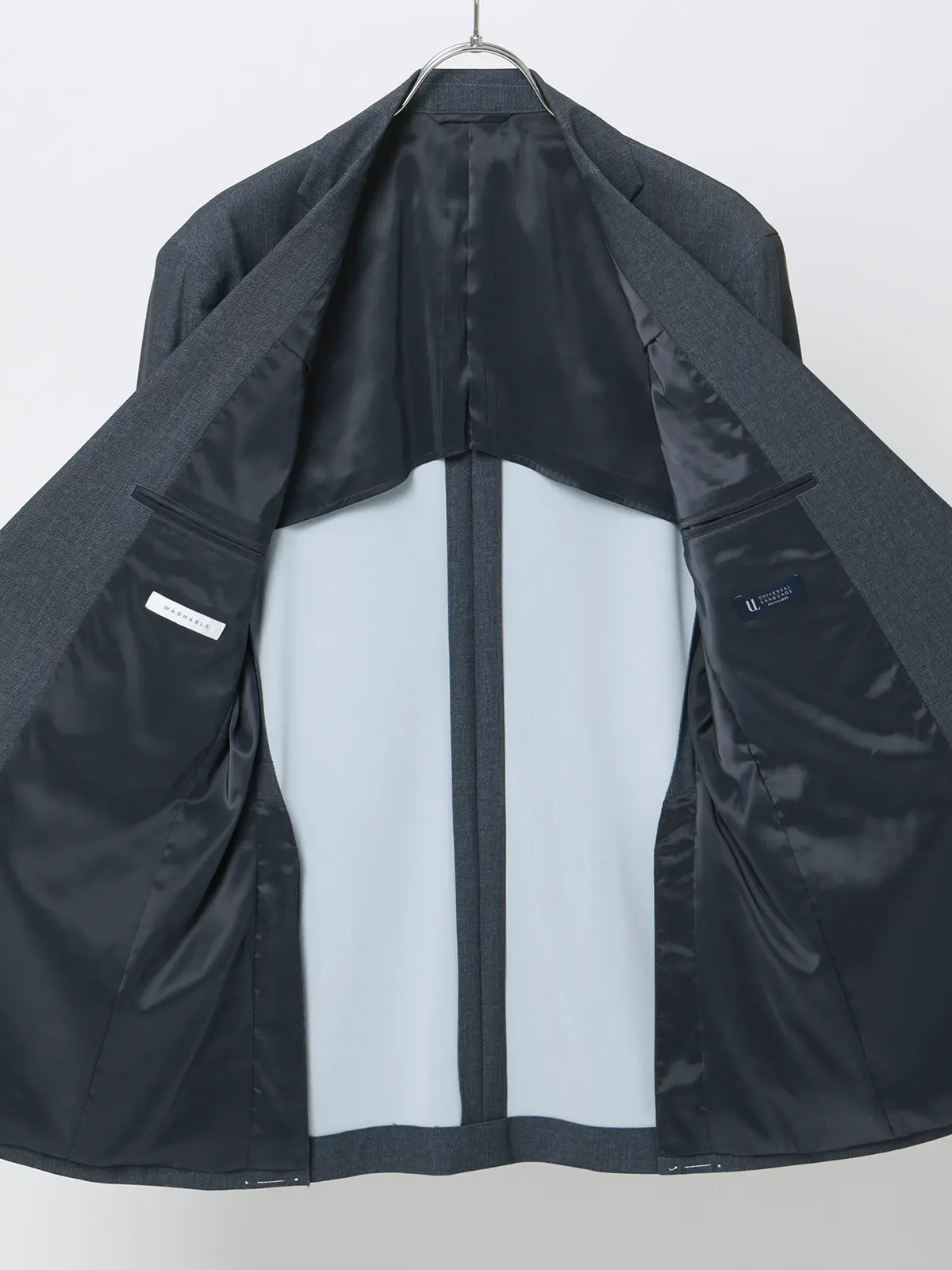 冷たいスーツ~Jersey~/ウォッシャブル/ストレッチ/2つボタン/マイクロパターン/CH25 ネイビー 体型(DROP):スリム 8DROP(YA体),身長:160cm