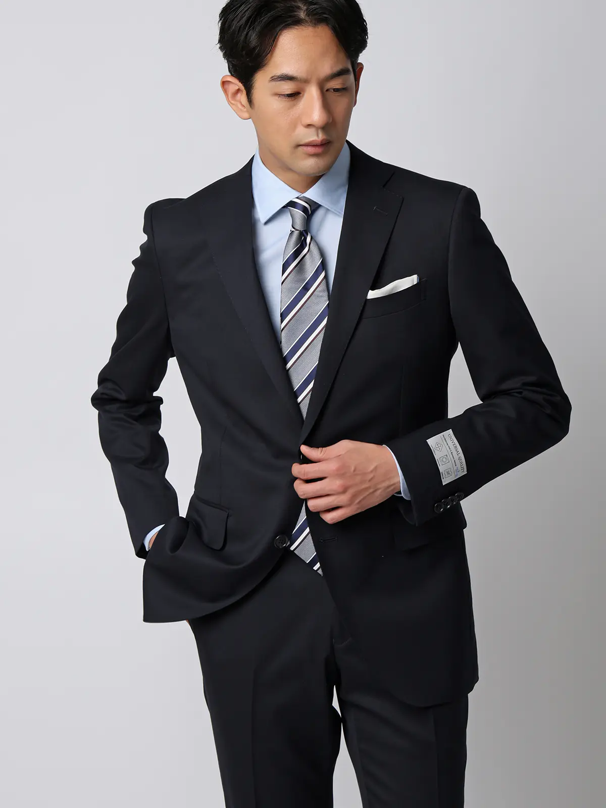 スーツ/ツーパンツ/ウォッシャブル/ストレッチ/2つボタン/無地/CH22 ネイビー 体型(DROP):スリム 8DROP(YA体),身長:160cm