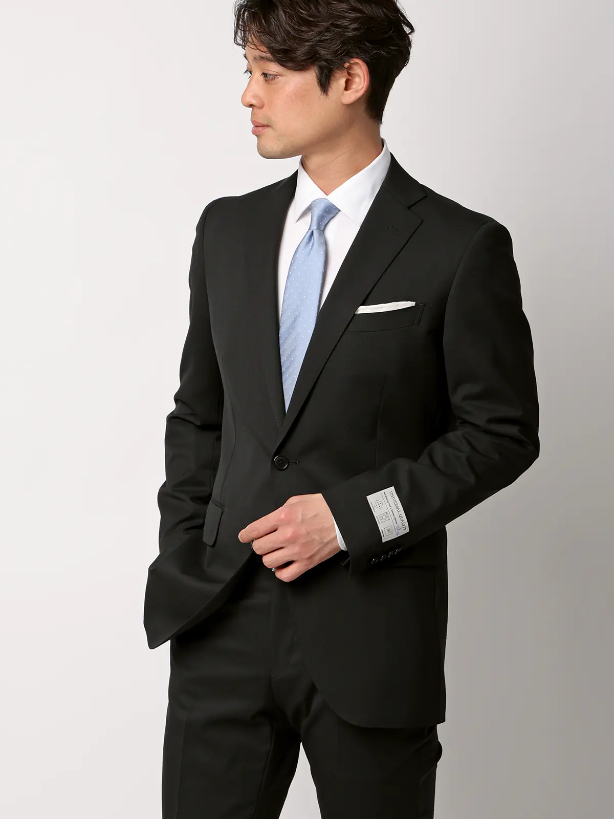 スーツ/ツーパンツ/ウォッシャブル/ストレッチ/2つボタン/無地/CH22 ブラック 体型(DROP):スリム 8DROP(YA体),身長:160cm