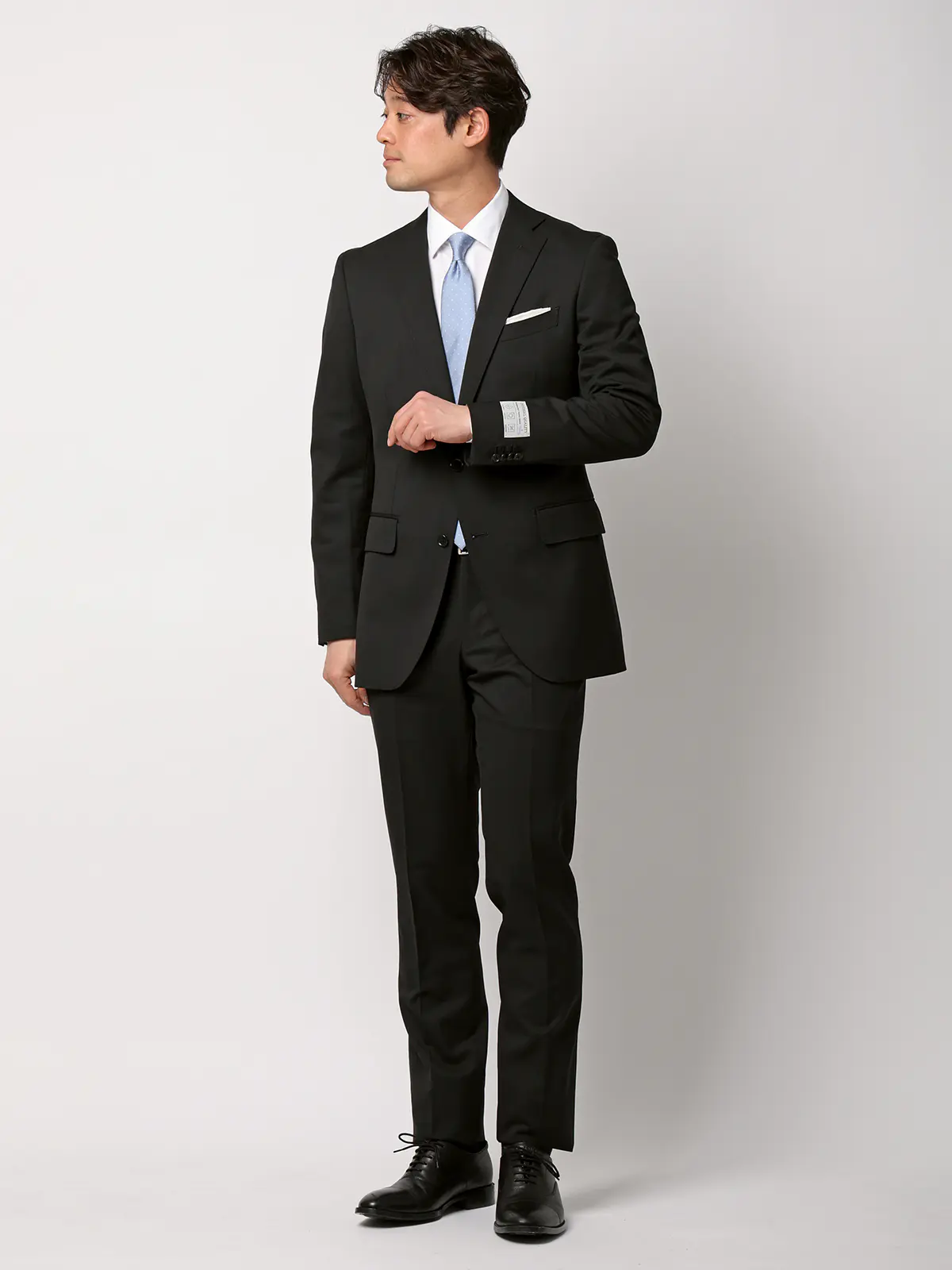 スーツ/ツーパンツ/ウォッシャブル/ストレッチ/2つボタン/無地/CH22 ブラック 体型(DROP):スリム 8DROP(YA体),身長:160cm