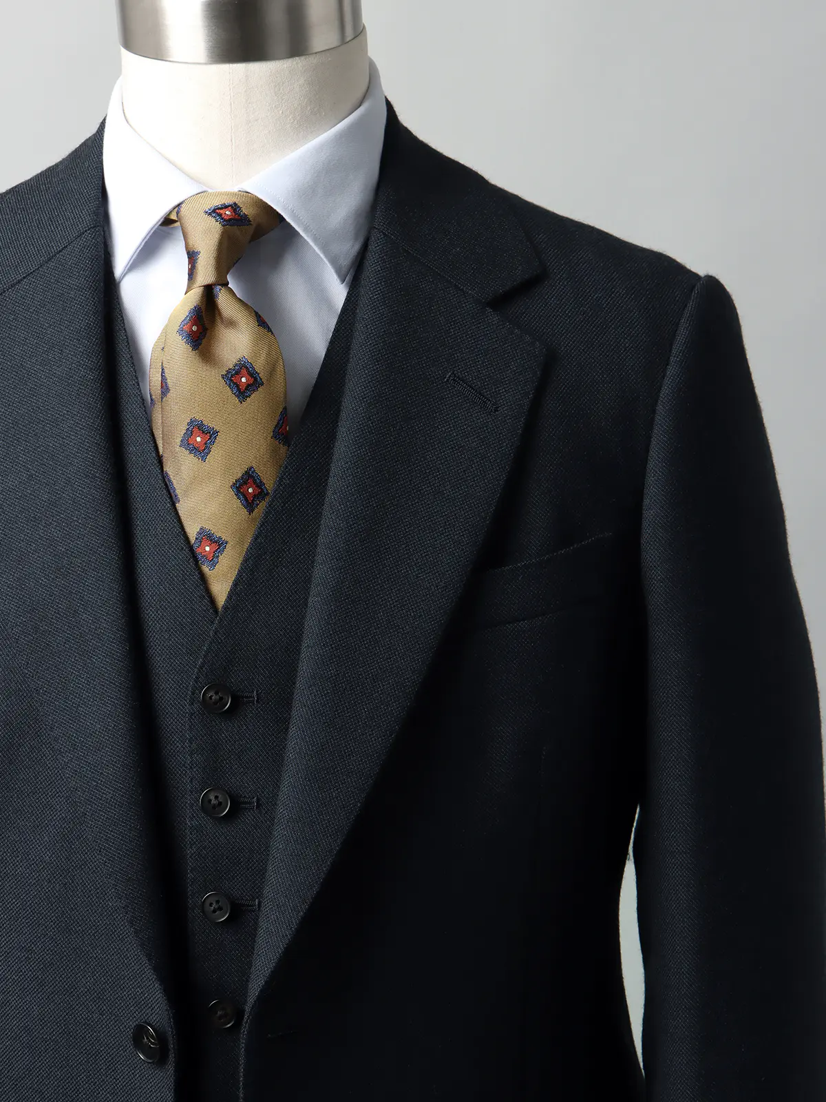 FUMIYA HIRANO/スーツ/スリーピース/2つボタン/尾州/シャークスキン/FH01 ブルー 体型(DROP):スリム 8DROP(YA体),身長:165cm