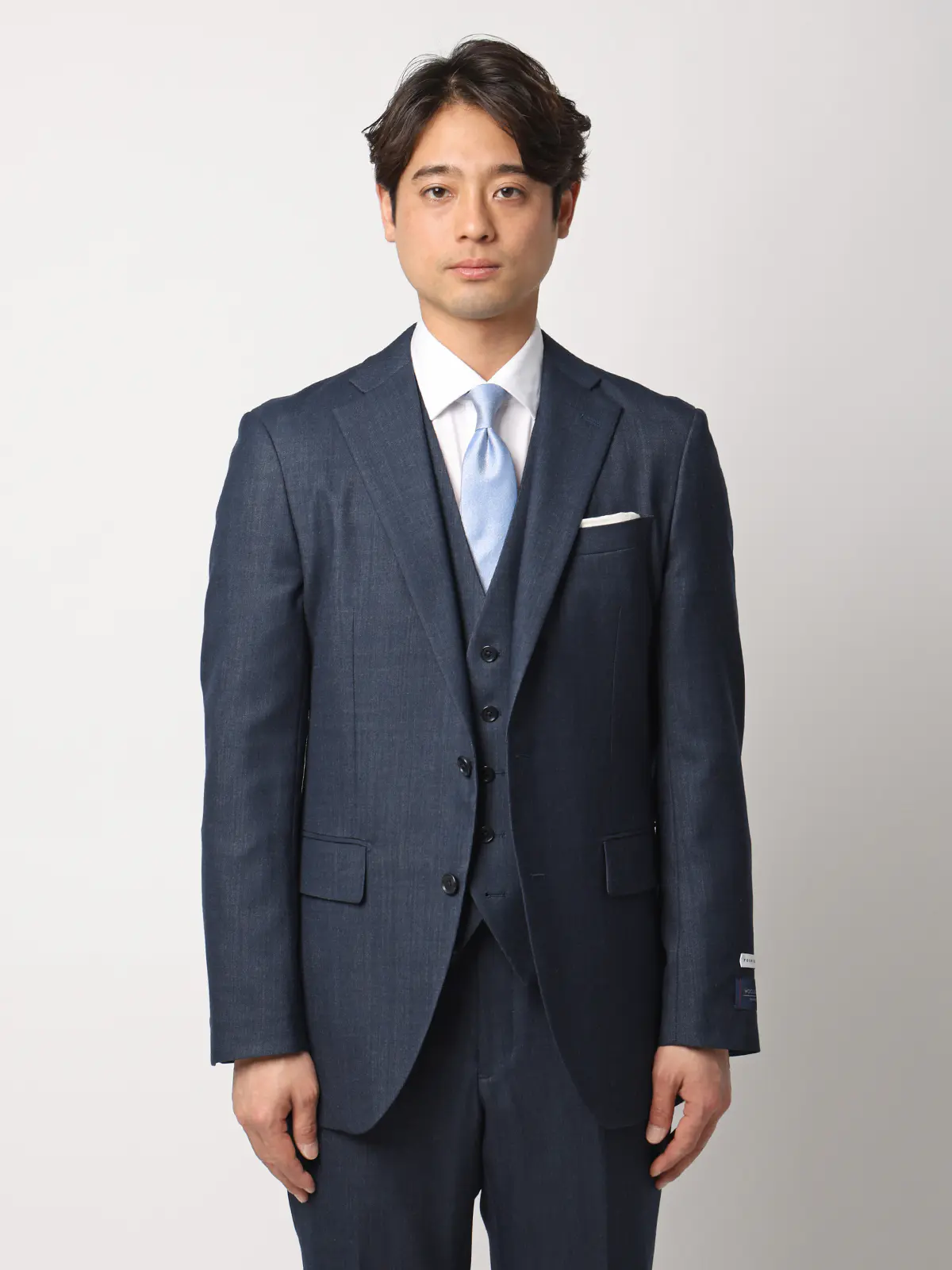 スーツ／スリーピース／ウォッシャブル／ストレッチ／2つボタン／CH25 ネイビー 体型（DROP):スリム　8DROP(YA体),身長:160cm