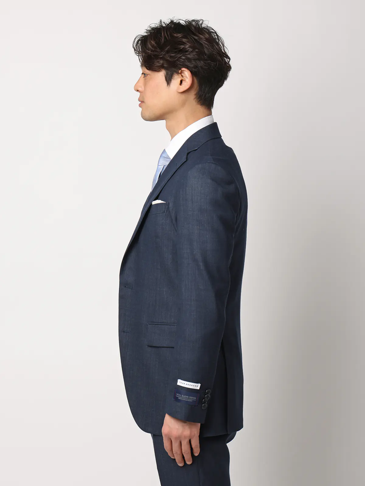 スーツ／スリーピース／ウォッシャブル／ストレッチ／2つボタン／CH25 ネイビー 体型（DROP):スリム　8DROP(YA体),身長:160cm