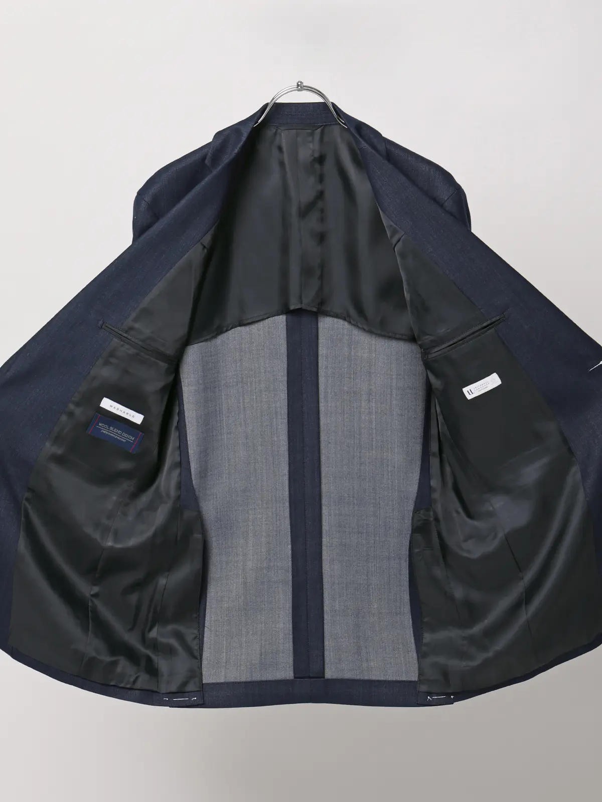 スーツ／スリーピース／ウォッシャブル／ストレッチ／2つボタン／CH25 ネイビー 体型（DROP):スリム　8DROP(YA体),身長:160cm