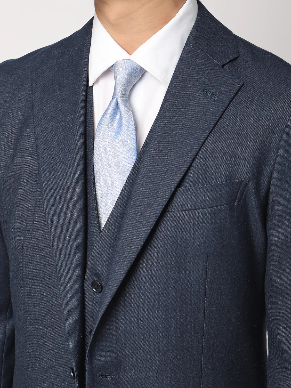 スーツ／スリーピース／ウォッシャブル／ストレッチ／2つボタン／CH25 ネイビー 体型（DROP):スリム　8DROP(YA体),身長:160cm