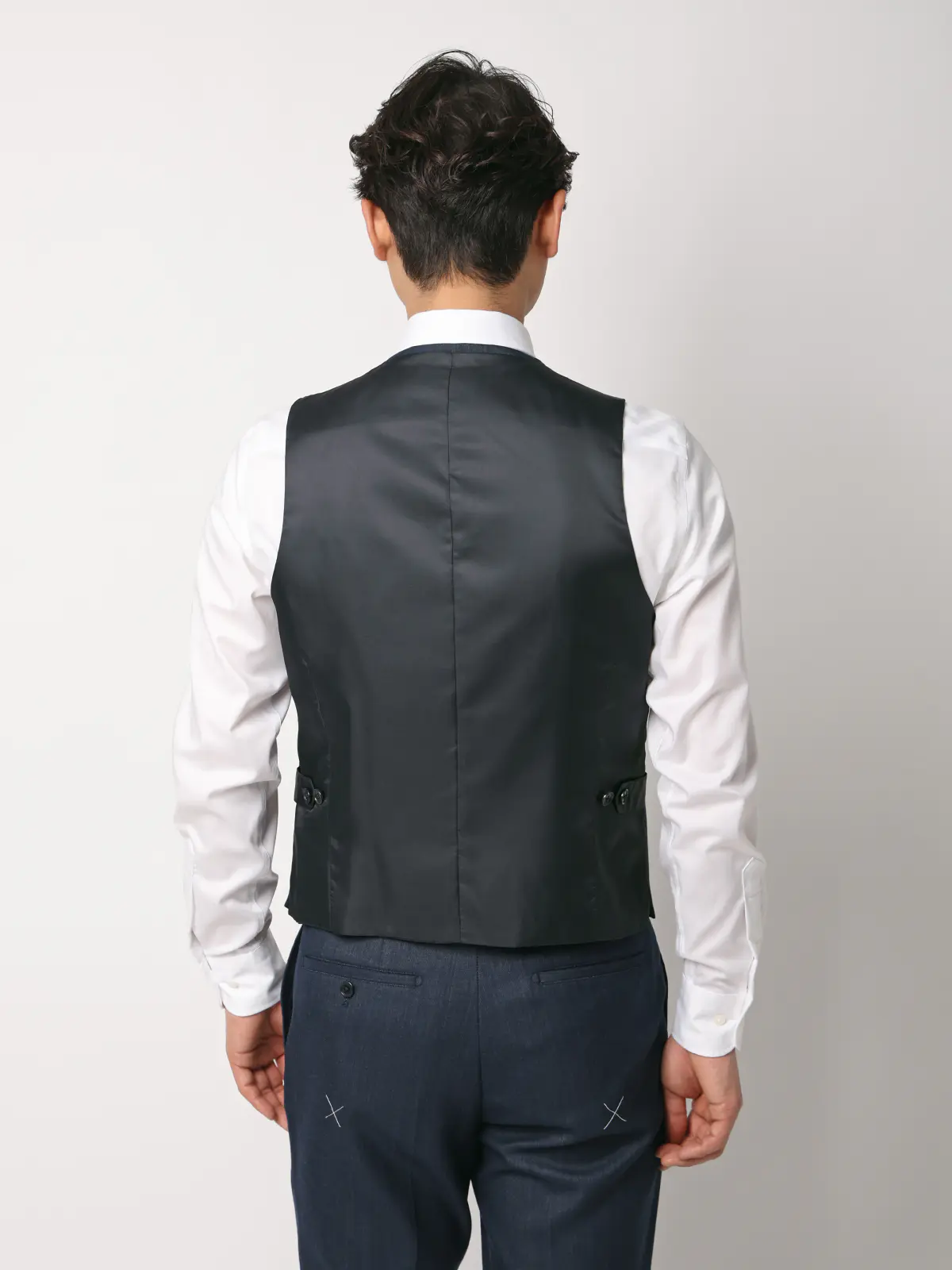 スーツ／スリーピース／ウォッシャブル／ストレッチ／2つボタン／CH25 ネイビー 体型（DROP):スリム　8DROP(YA体),身長:160cm