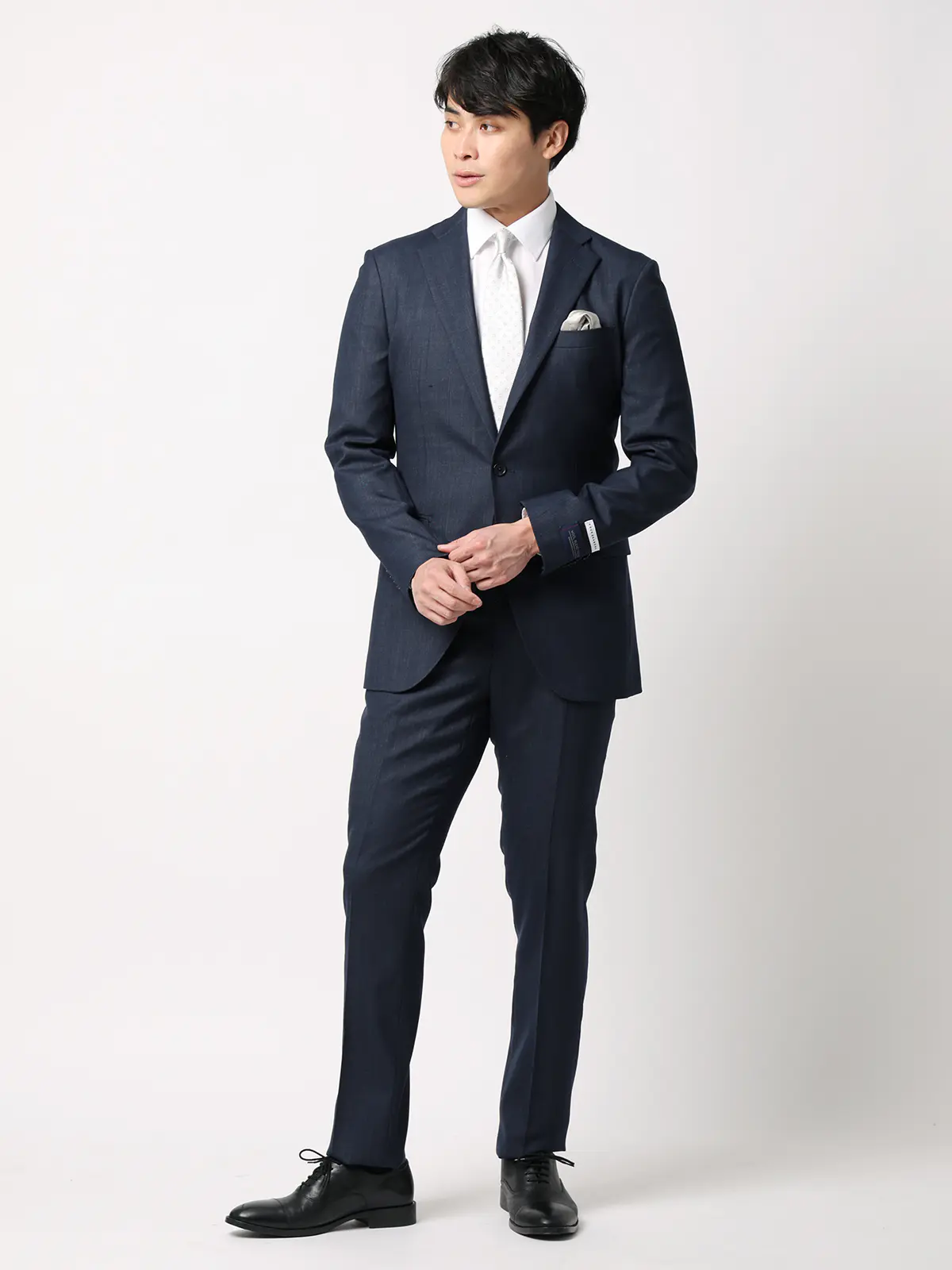 スーツ／スリーピース／ウォッシャブル／ストレッチ／2つボタン／CH25 ネイビー 体型（DROP):スリム　8DROP(YA体),身長:160cm