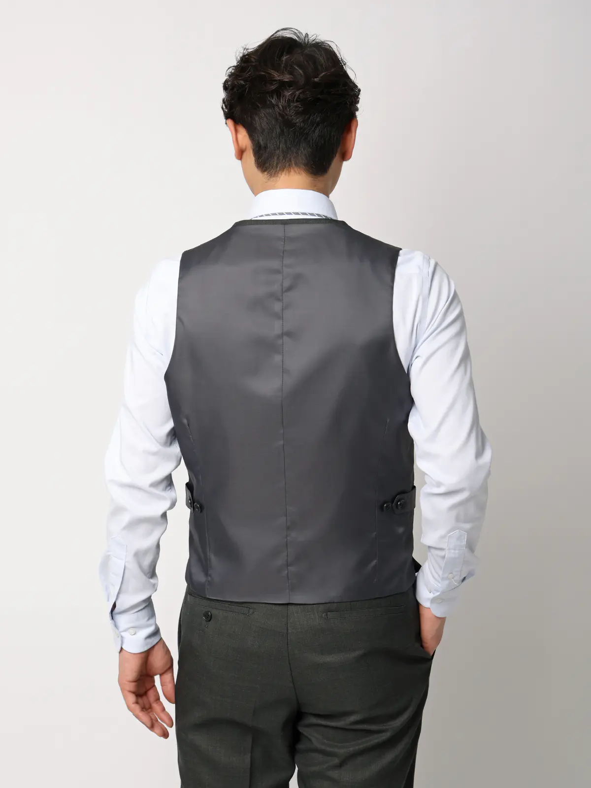 スーツ／スリーピース／ウォッシャブル／ストレッチ／2つボタン／CH25 グリーン 体型（DROP):スリム　8DROP(YA体),身長:160cm