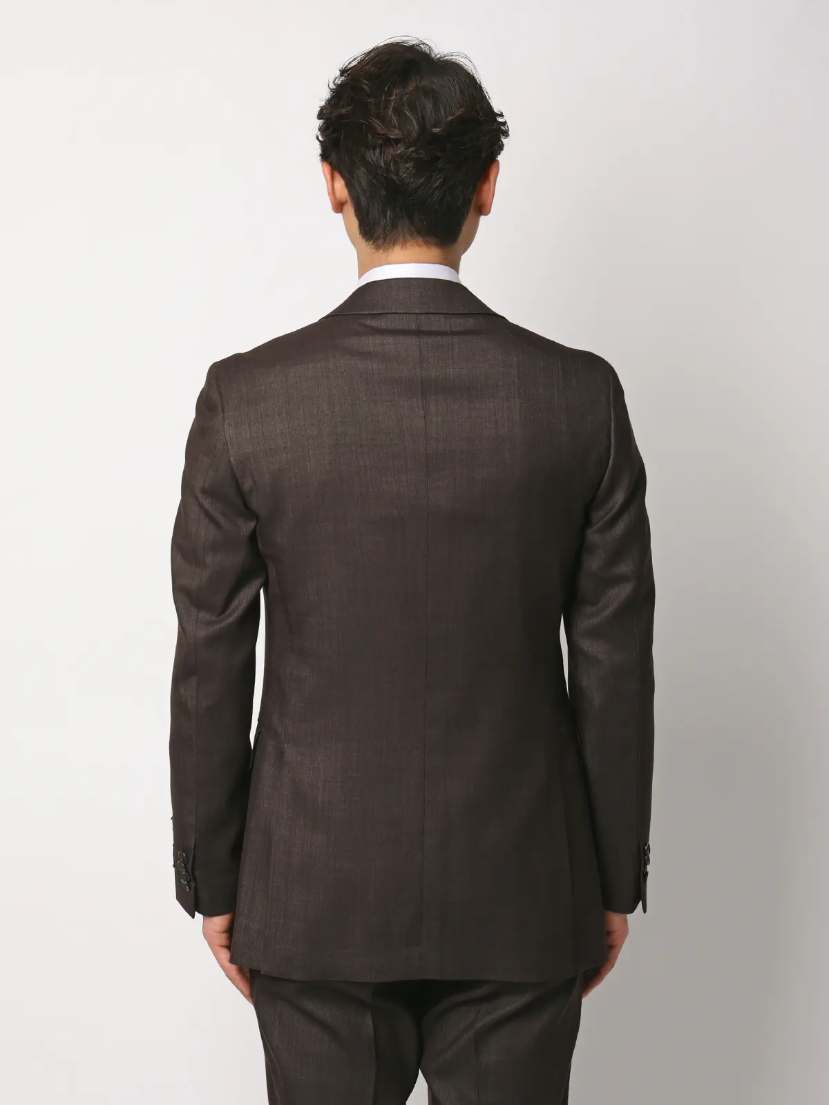 スーツ／スリーピース／ウォッシャブル／ストレッチ／2つボタン／CH25 ブラウン 体型（DROP):スリム　8DROP(YA体),身長:160cm