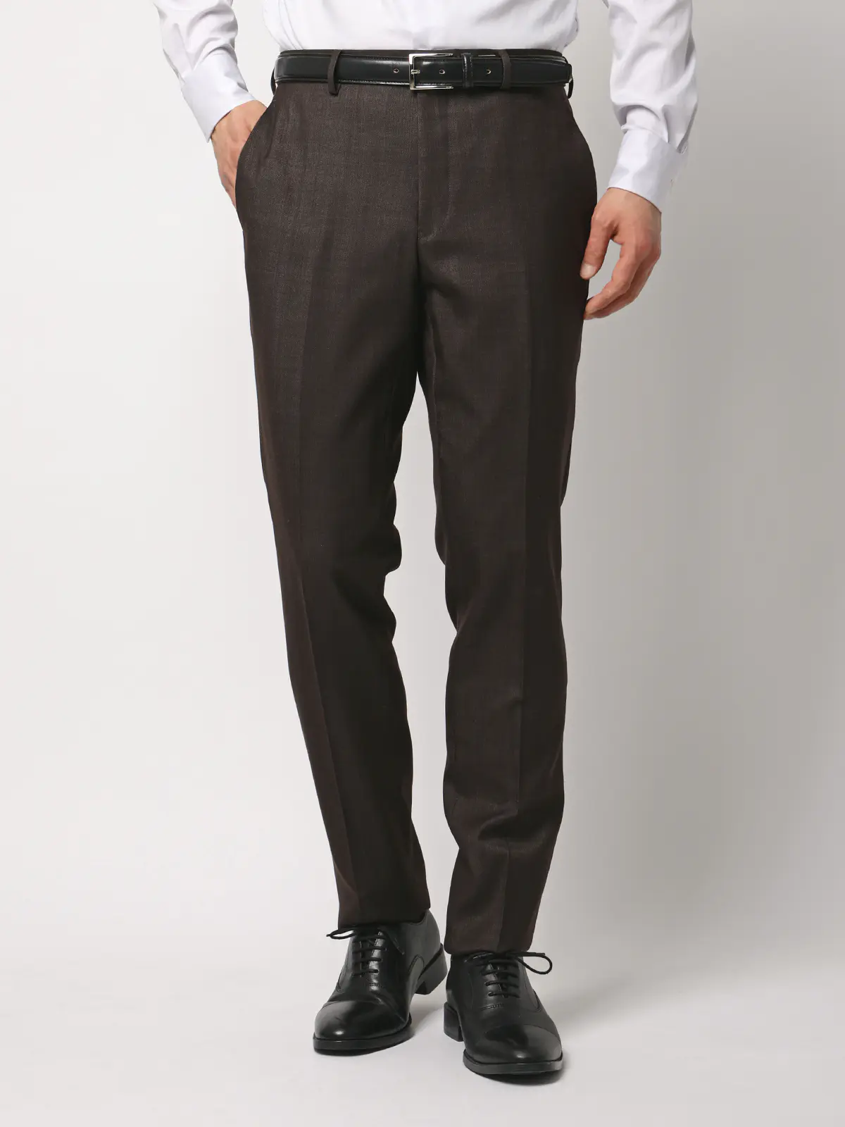 スーツ／スリーピース／ウォッシャブル／ストレッチ／2つボタン／CH25 ブラウン 体型（DROP):スリム　8DROP(YA体),身長:160cm