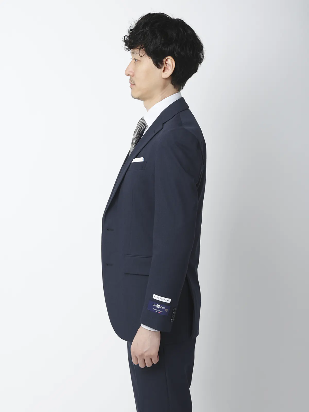 いつどこスリーピーススーツ/ウォッシャブル/2つボタン/Carreman/無地/CH25 ネイビー 体型(DROP):スリム 8DROP(YA体),身長:160cm