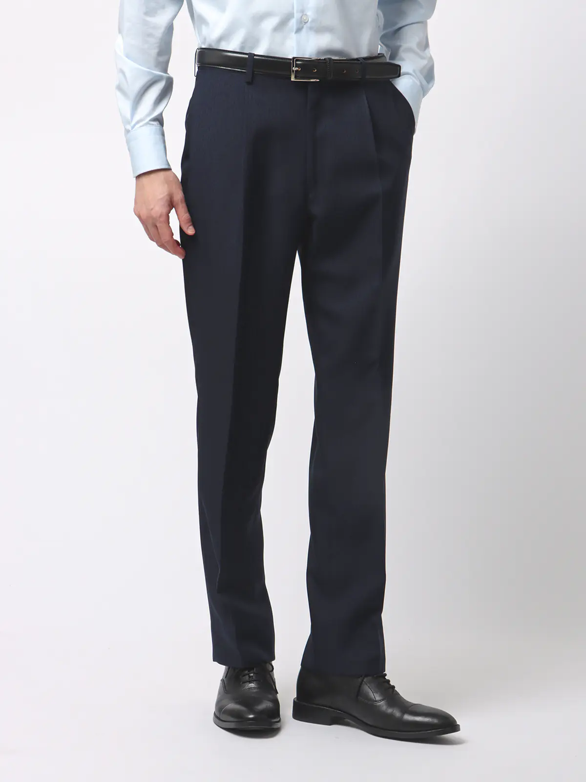 WEB限定／スーツ／スリーピース／ウォッシャブル／2つボタン／ストライプ／裾上げ済 ネイビー 体型（DROP):スリム　8DROP(YA体),身長:165cm