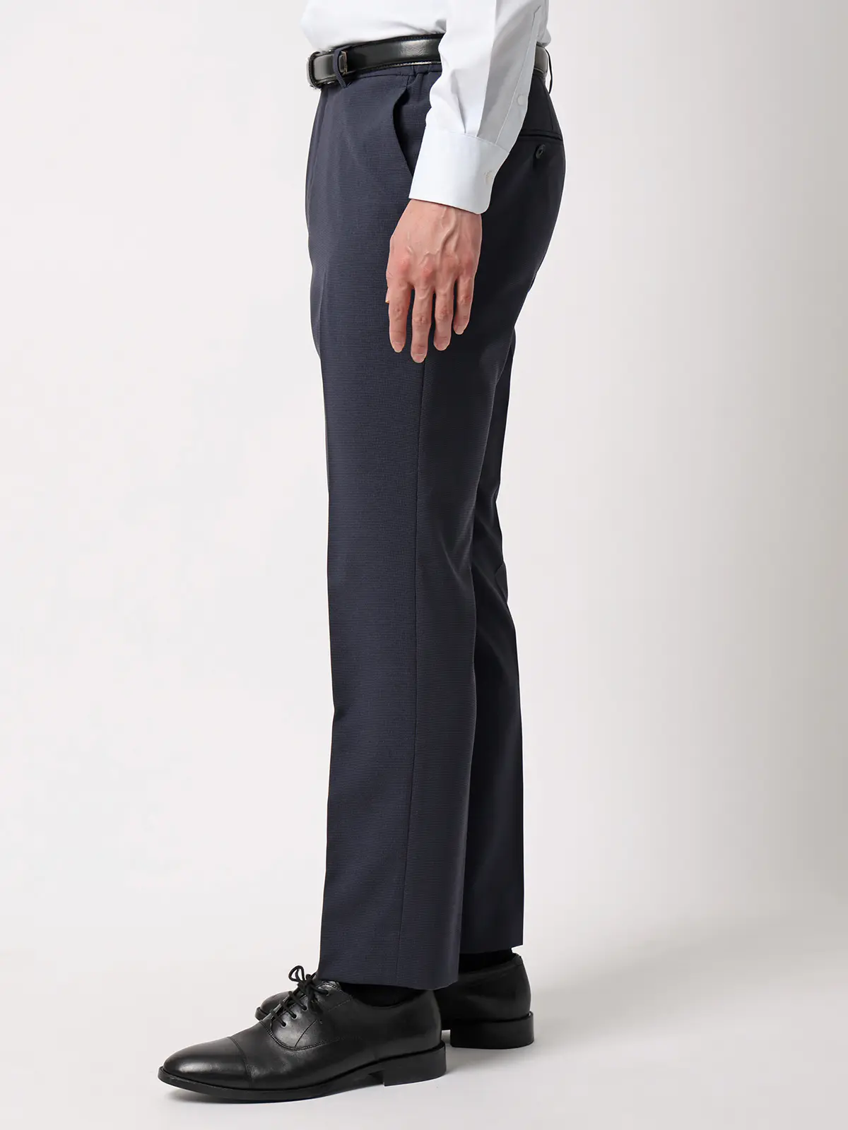 みんなのスーツ／2つボタン／ハウンドトゥース／PRESTIGE TECHNOLOGY／裾上げ済み ネイビー SS