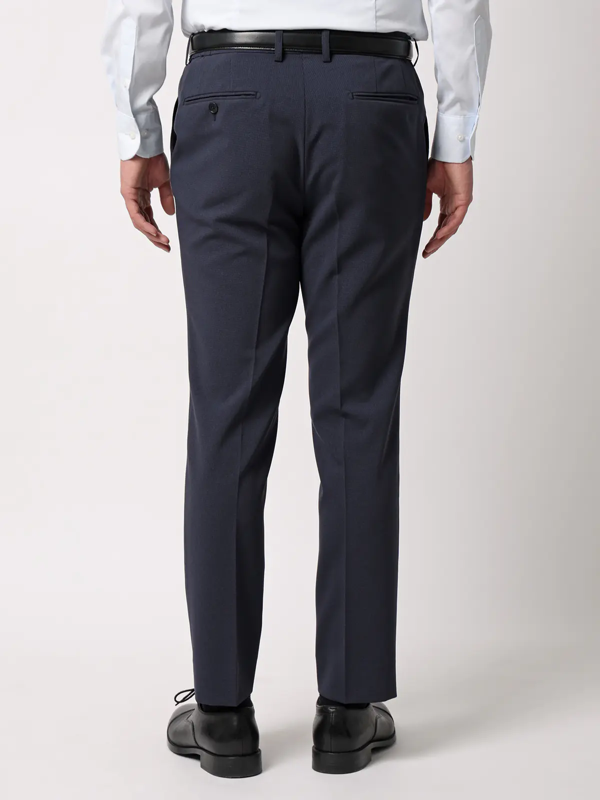 みんなのスーツ／2つボタン／ハウンドトゥース／PRESTIGE TECHNOLOGY／裾上げ済み ネイビー SS