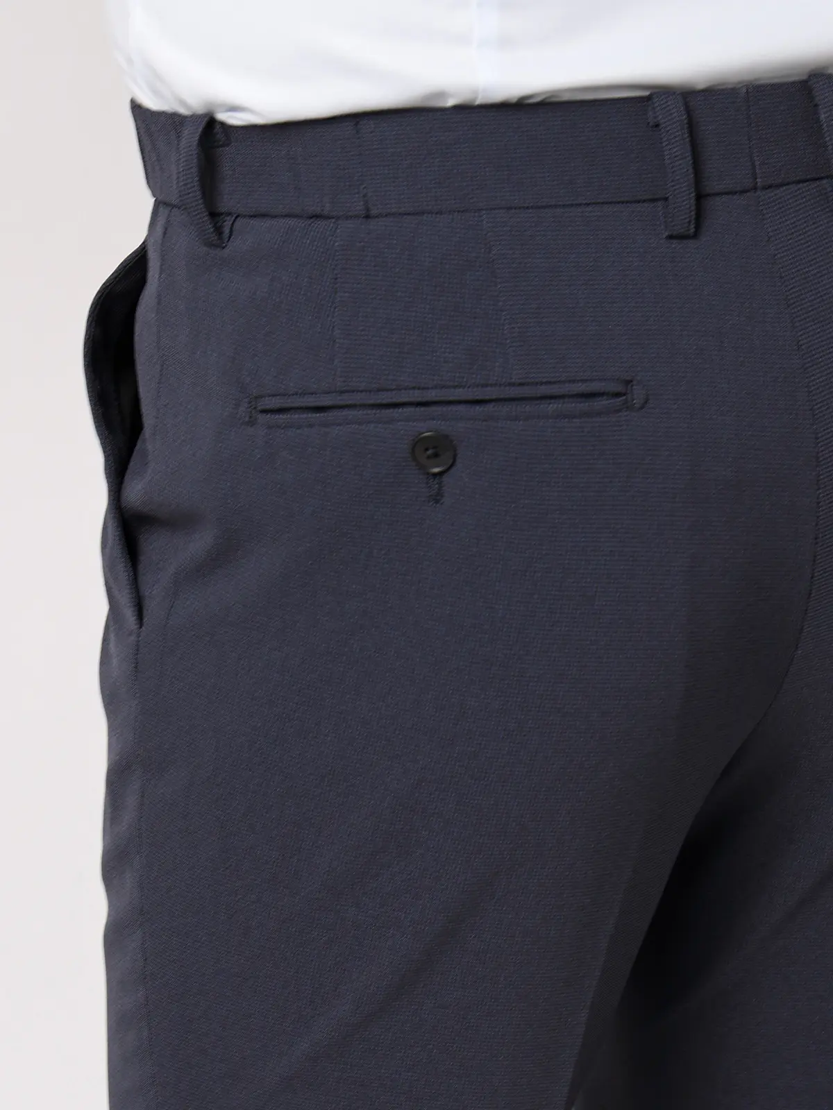 みんなのスーツ／2つボタン／ハウンドトゥース／PRESTIGE TECHNOLOGY／裾上げ済み ネイビー SS