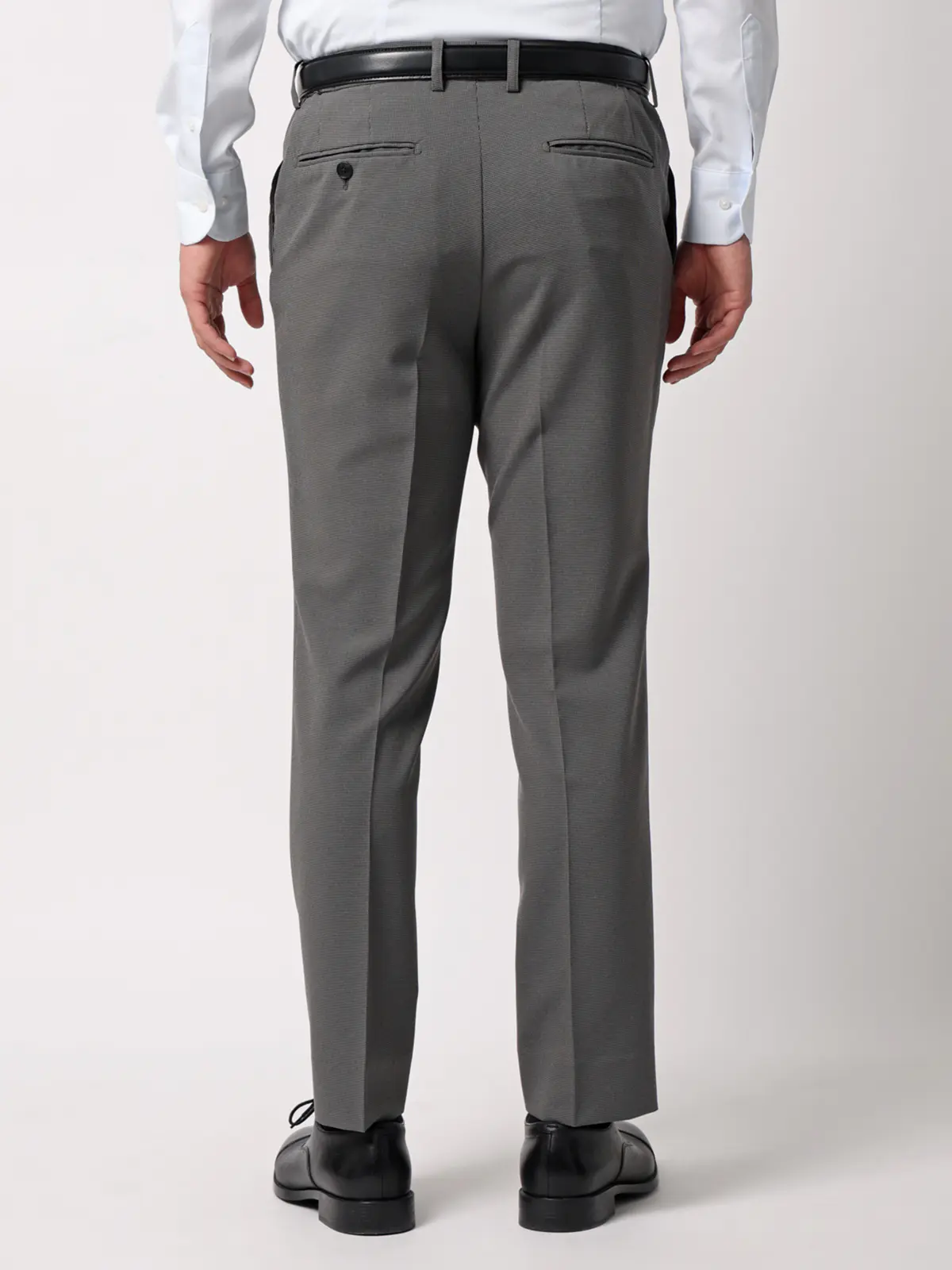 みんなのスーツ／2つボタン／ハウンドトゥース／PRESTIGE TECHNOLOGY／裾上げ済み グレー SS