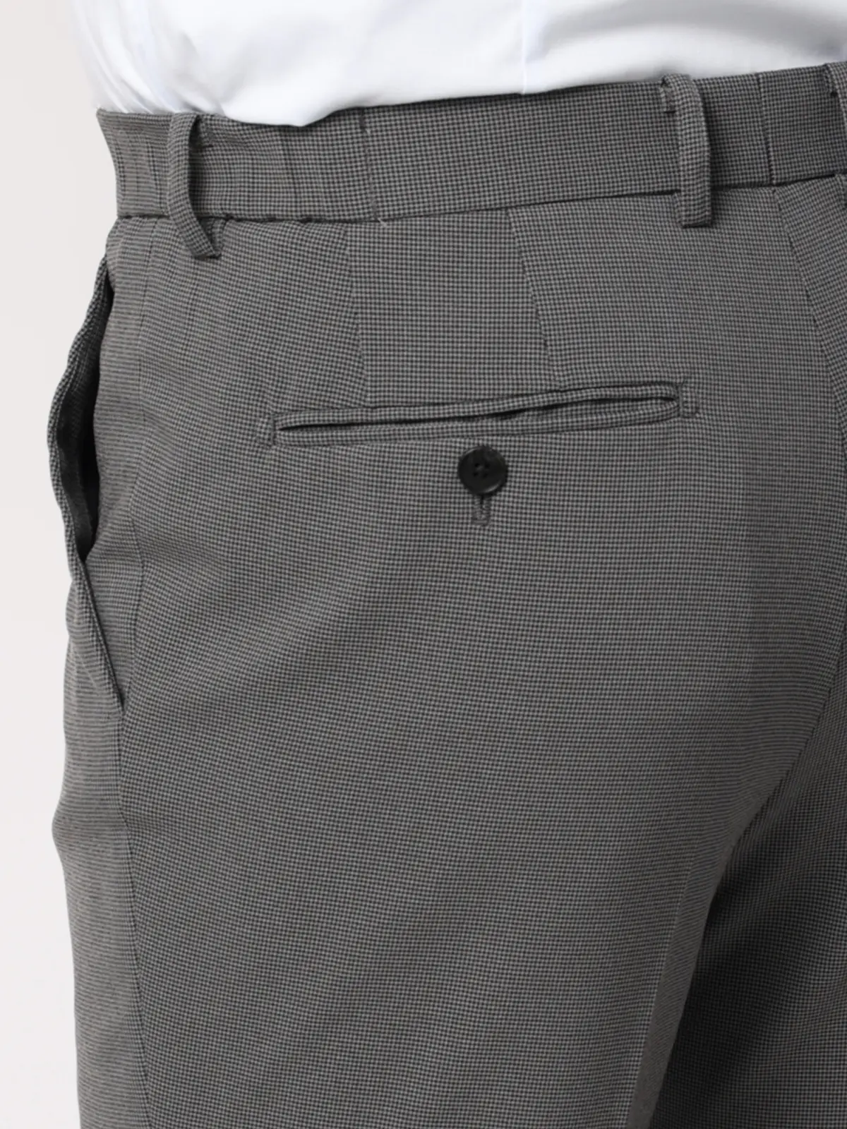 みんなのスーツ／2つボタン／ハウンドトゥース／PRESTIGE TECHNOLOGY／裾上げ済み グレー SS