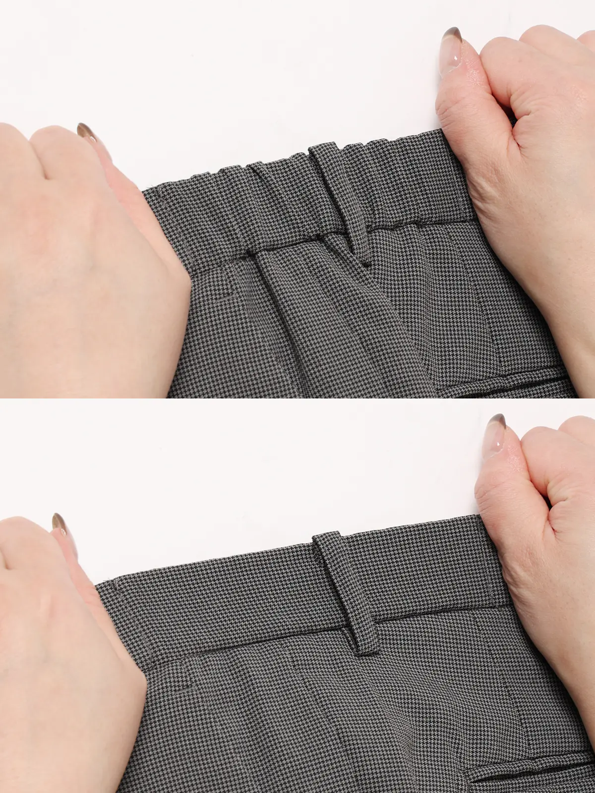 みんなのスーツ／2つボタン／ハウンドトゥース／PRESTIGE TECHNOLOGY／裾上げ済み グレー SS