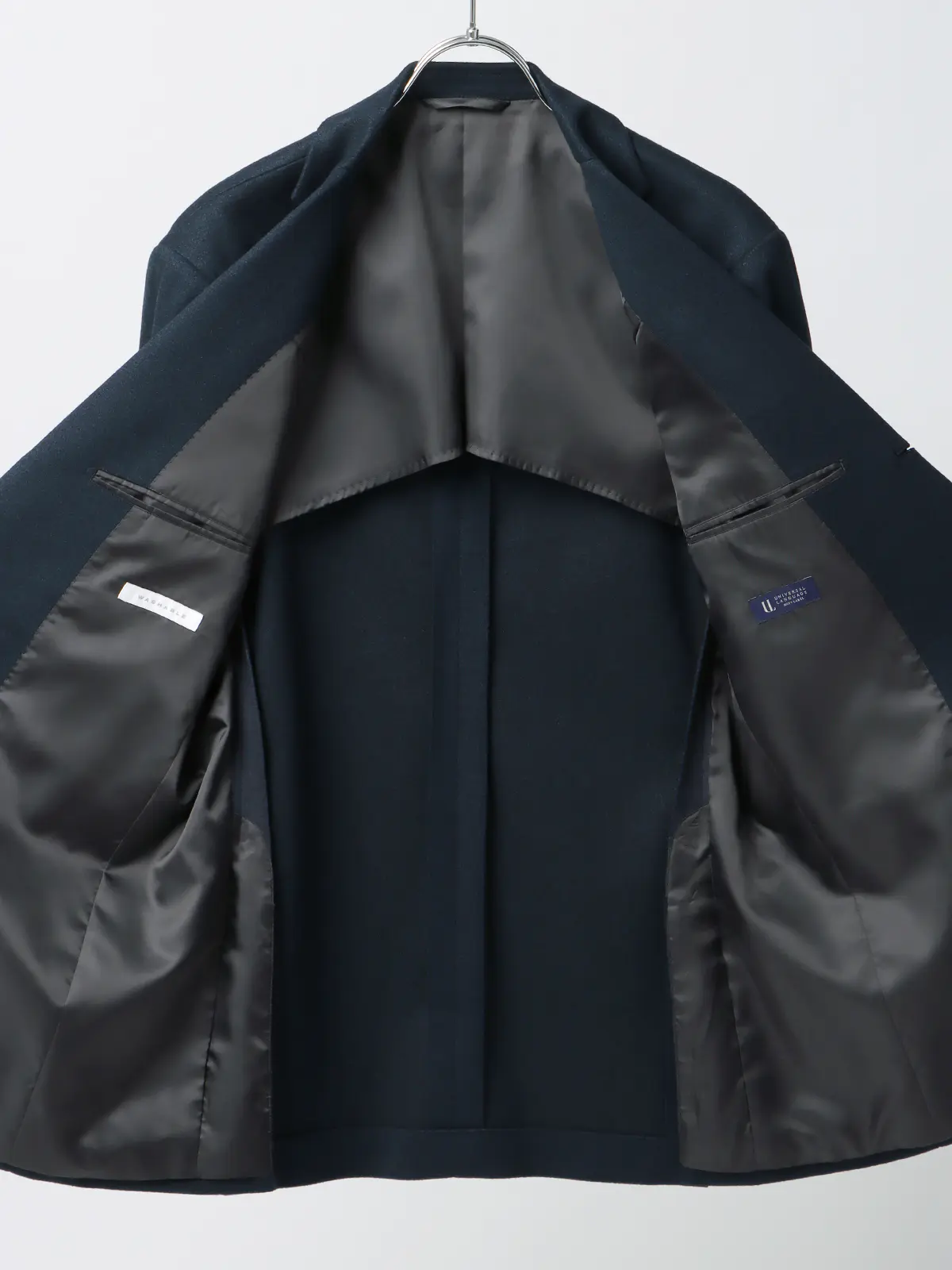 伸びるスーツ~Jersey~/ウォッシャブル/ストレッチ/3つボタン/ハウンドトゥース/TR27 ネイビー 体型(DROP):がっしり 2DROP(BE体),身長:190cm