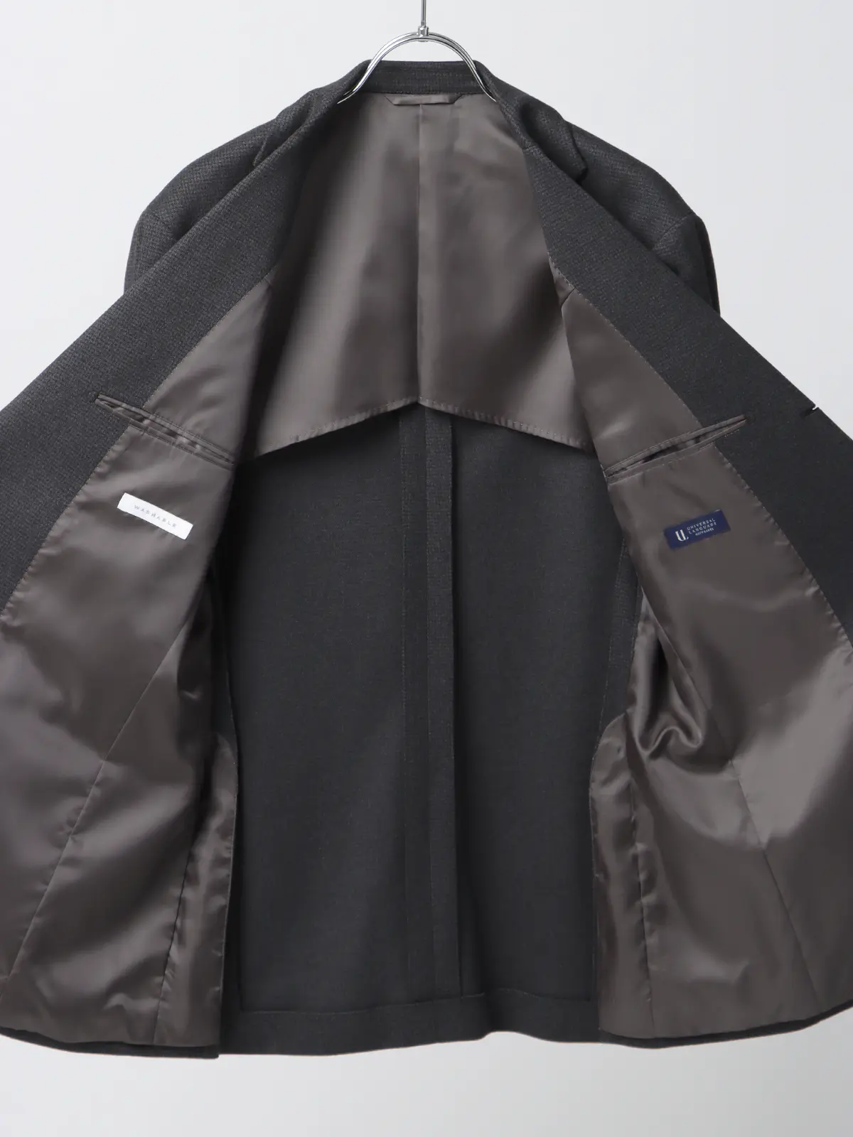 伸びるスーツ~Jersey~/ウォッシャブル/ストレッチ/3つボタン/ハウンドトゥース/TR27 グレー 体型(DROP):スリム 8DROP(YA体),身長:160cm