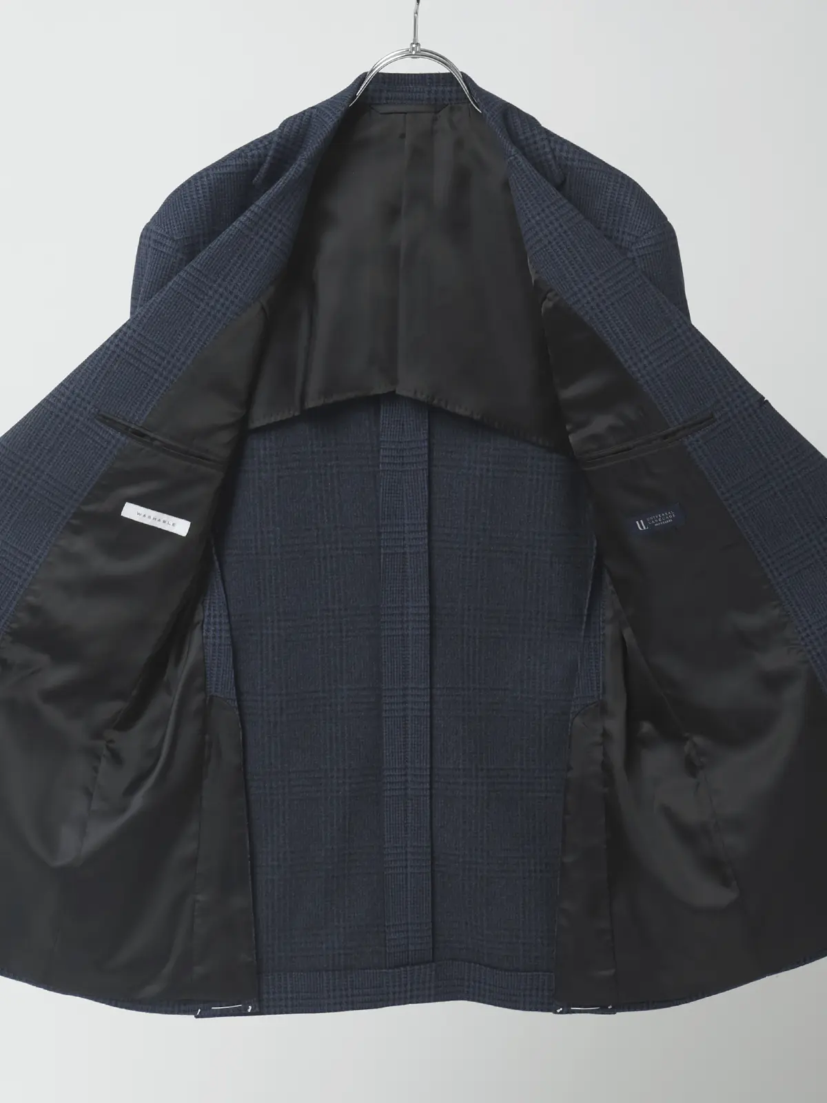 伸びるスーツ~Jersey~/ウォッシャブル/ストレッチ/3つボタン/グレンチェック/TR27 ブルー 体型(DROP):がっしり 2DROP(BE体),身長:170cm